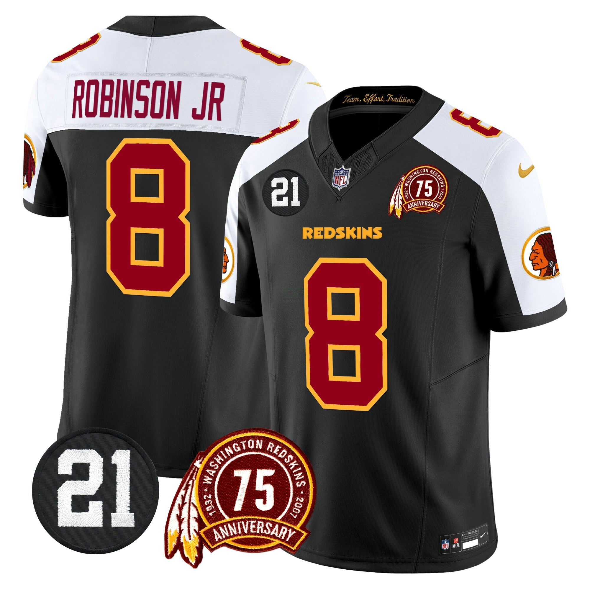 Camisa NFL Men’s Washington Redskins 75th & Sean Taylor Patch Vapor Limited Jersey V2