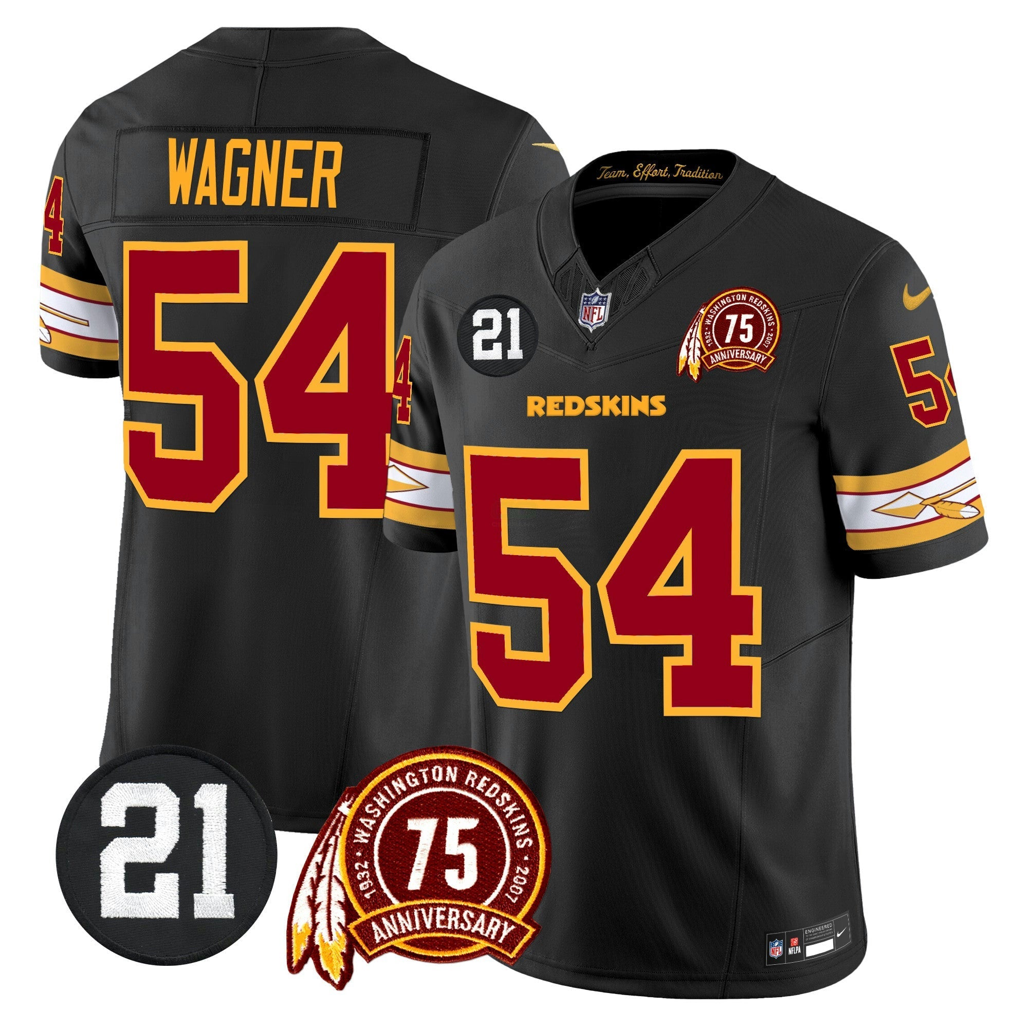 Camisa NFL Men’s Washington Redskins 75th & Sean Taylor Patch Vapor Limited Jersey V2