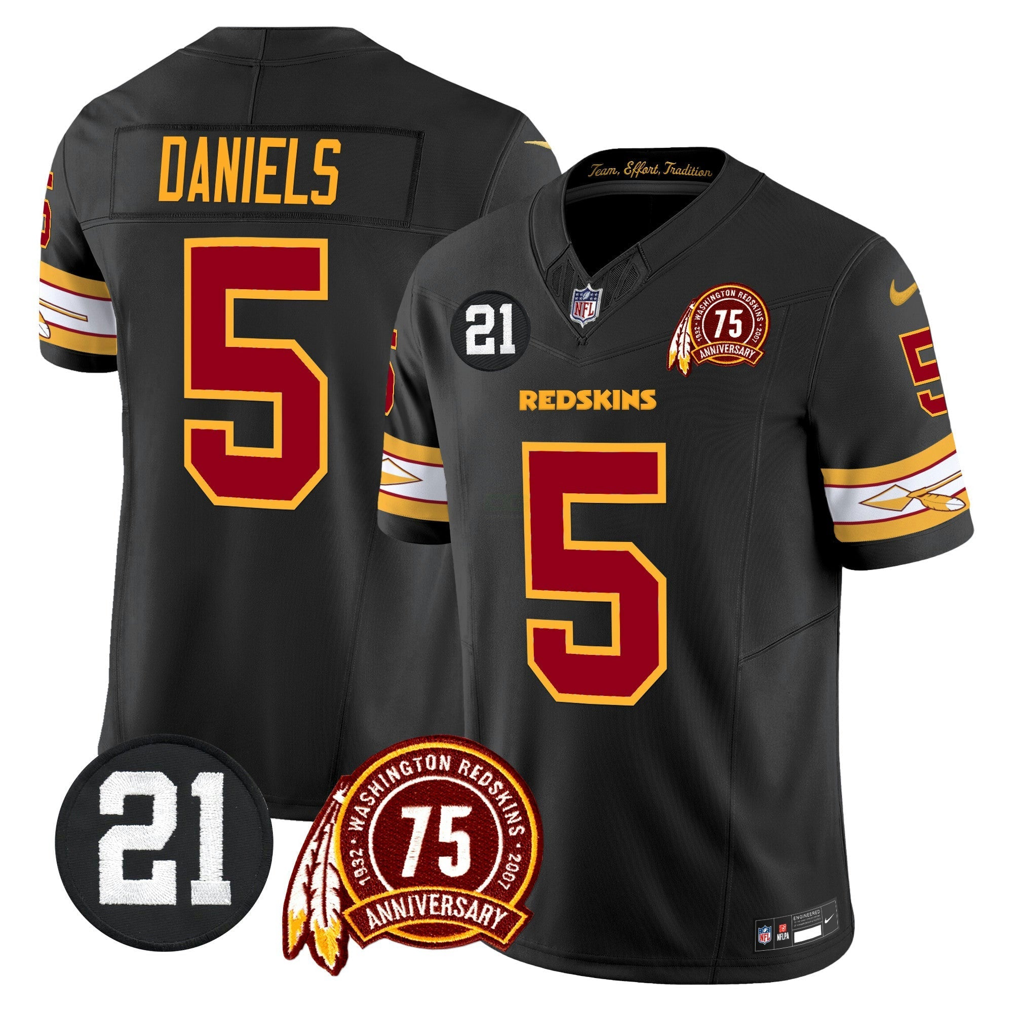 Camisa NFL Men’s Washington Redskins 75th & Sean Taylor Patch Vapor Limited Jersey V2