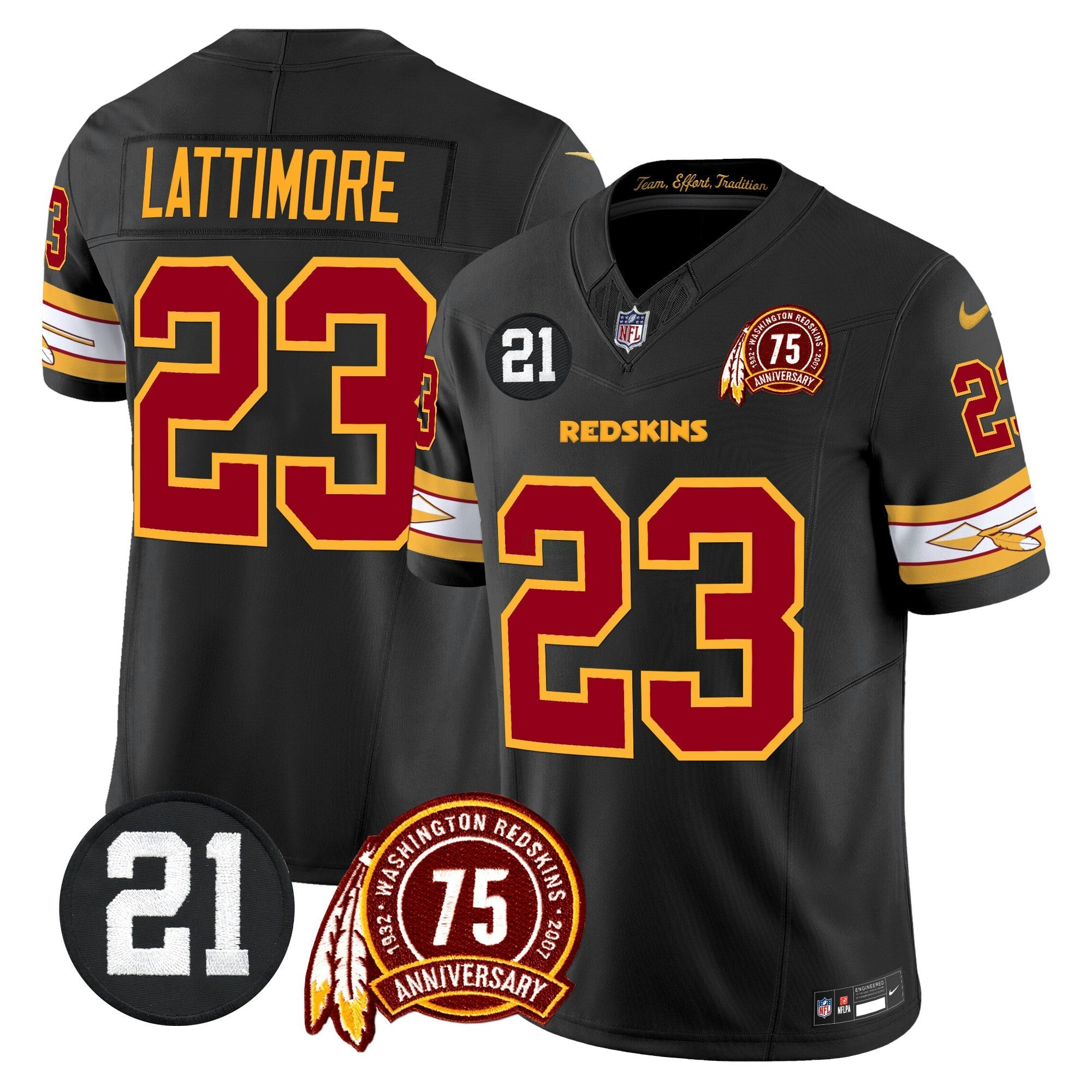 Camisa NFL Men’s Washington Redskins 75th & Sean Taylor Patch Vapor Limited Jersey V2