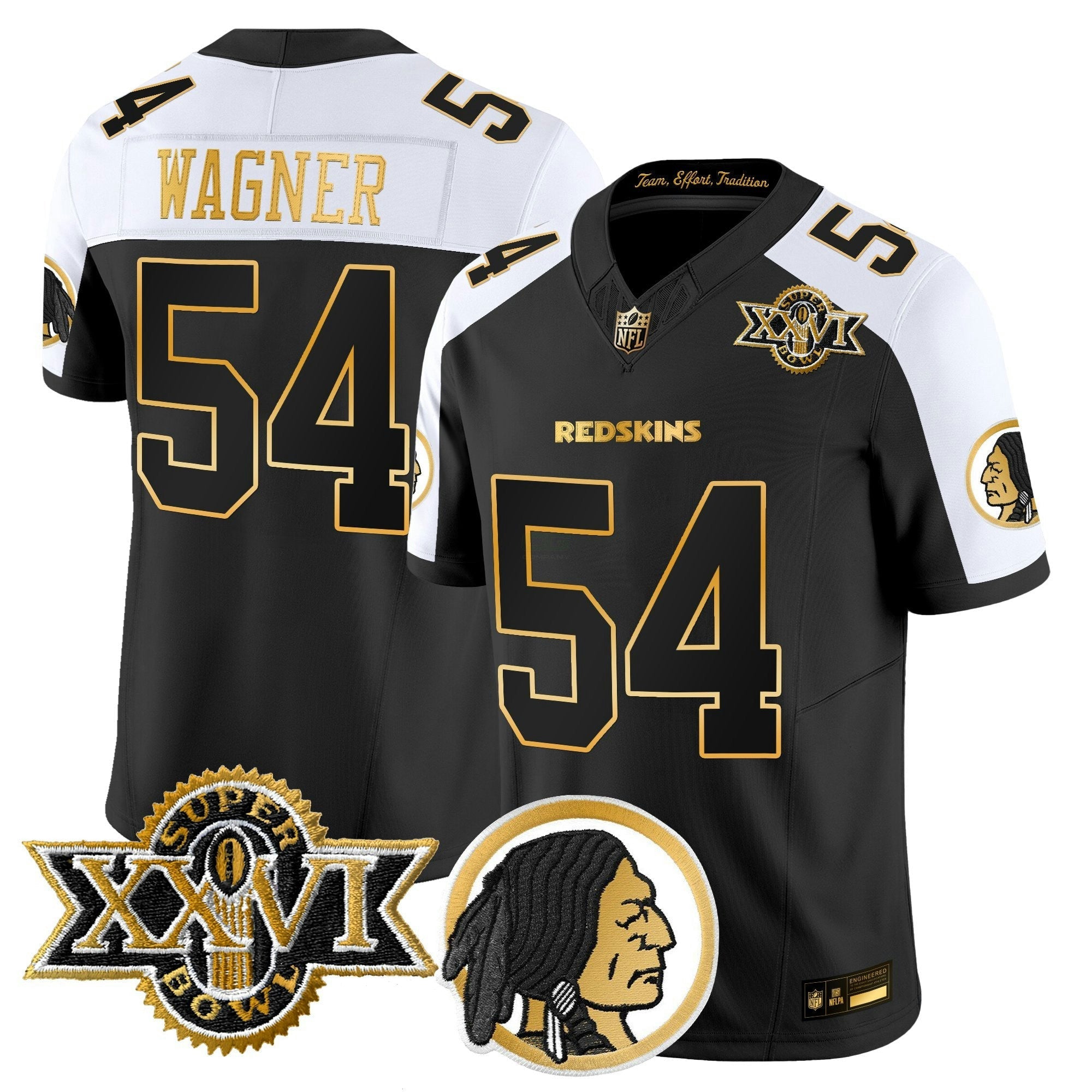 Camisa NFL Men’s Washington Redskins Throwback 1992 Super Bowl XXVI Patch Dourada Vapor Limited Jersey
