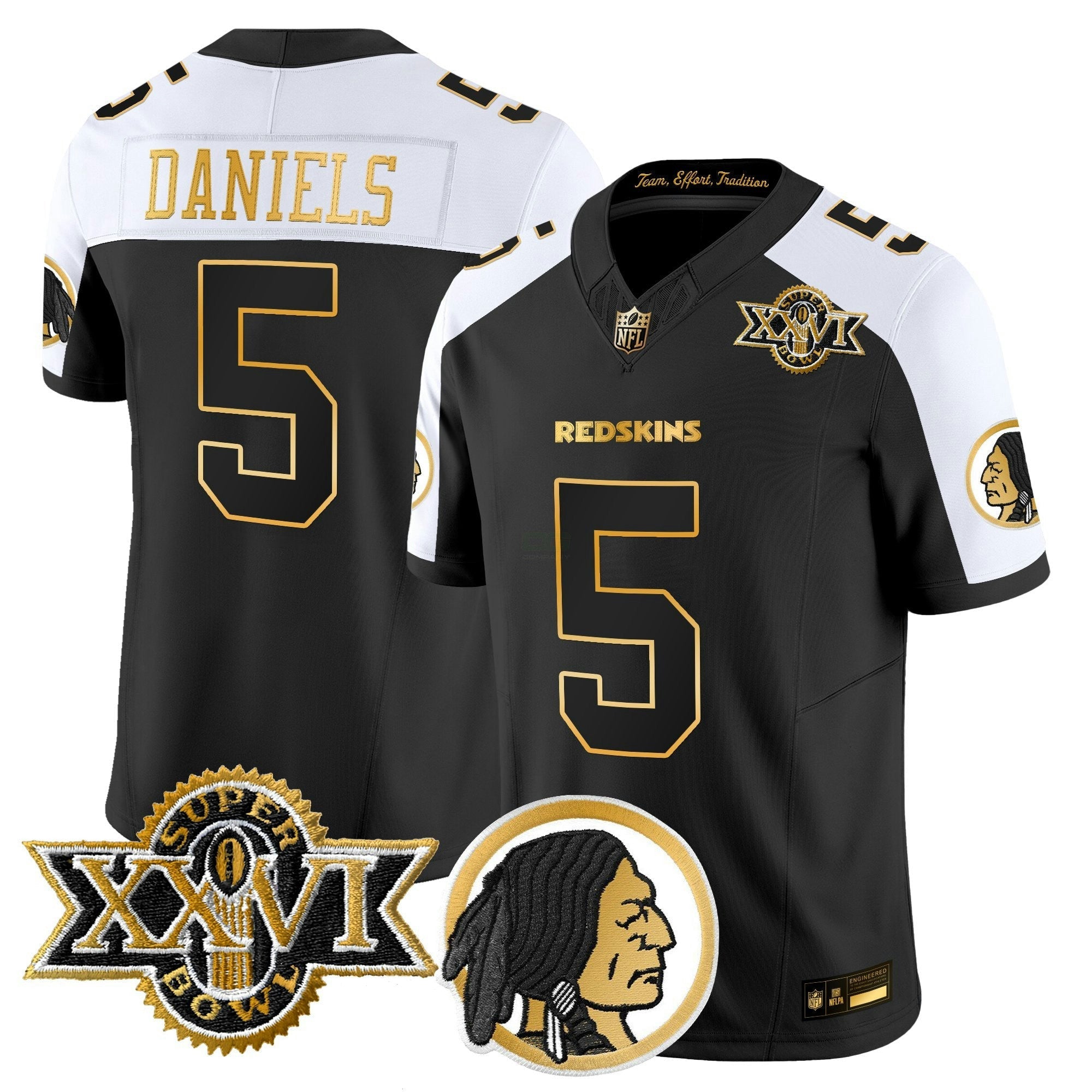 Camisa NFL Men’s Washington Redskins Throwback 1992 Super Bowl XXVI Patch Dourada Vapor Limited Jersey