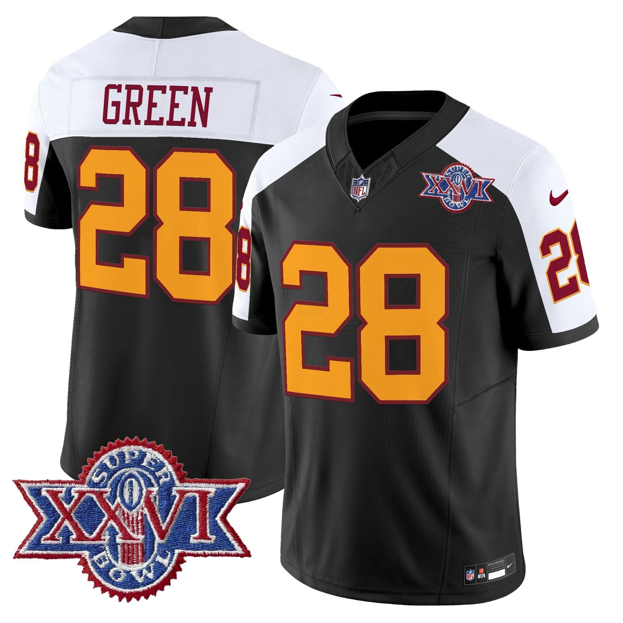 Camisa NFL Men’s Washington Redskins Throwback 1992 Super Bowl XXVI Patch Vapor Limited Jersey