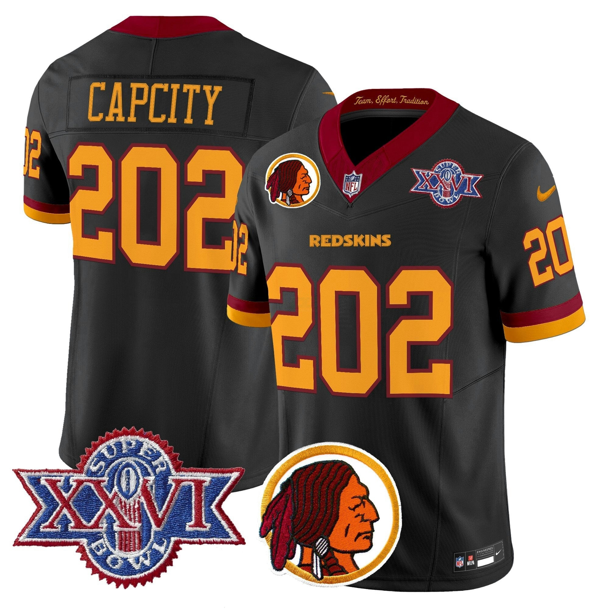 Camisa NFL Men’s Washington Redskins Throwback 1992 Super Bowl XXVI Patch Vapor Limited Jersey V2