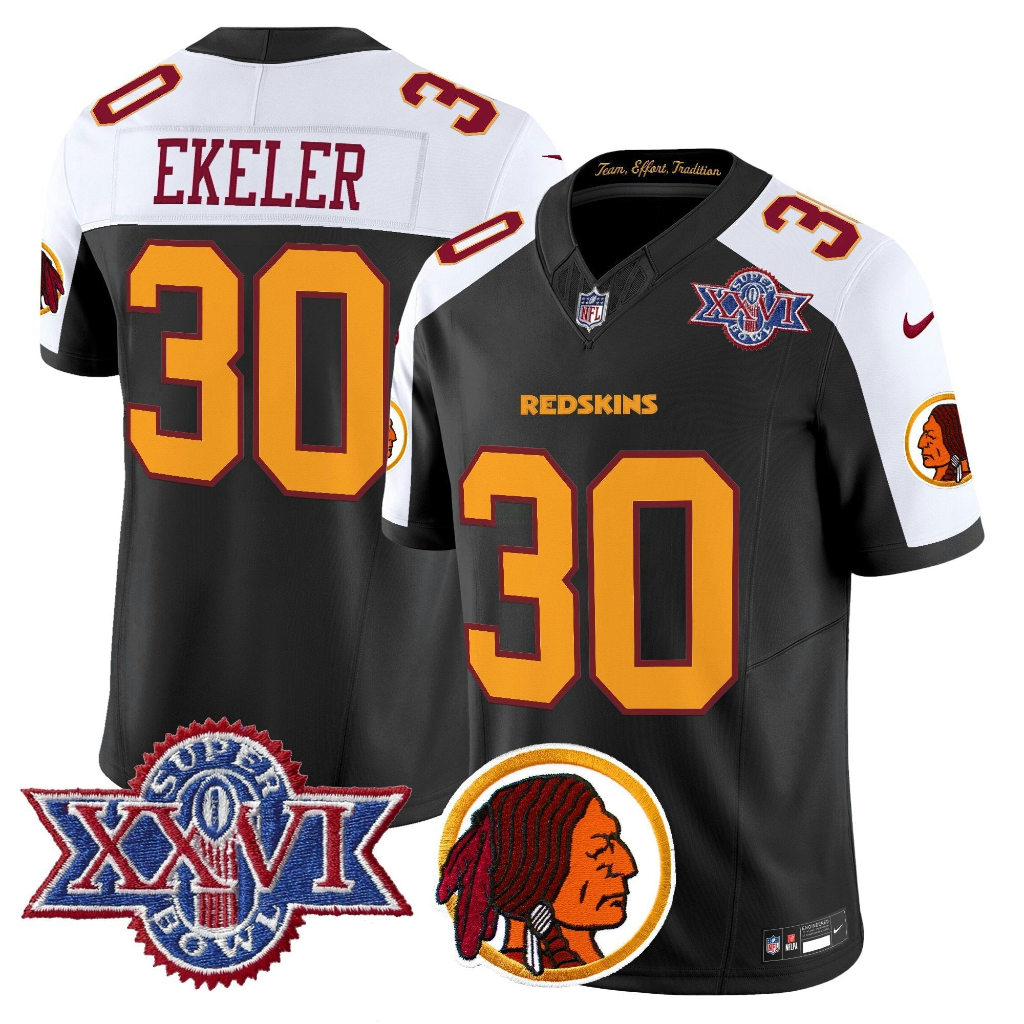 Camisa NFL Men’s Washington Redskins Throwback 1992 Super Bowl XXVI Patch Vapor Limited Jersey V2
