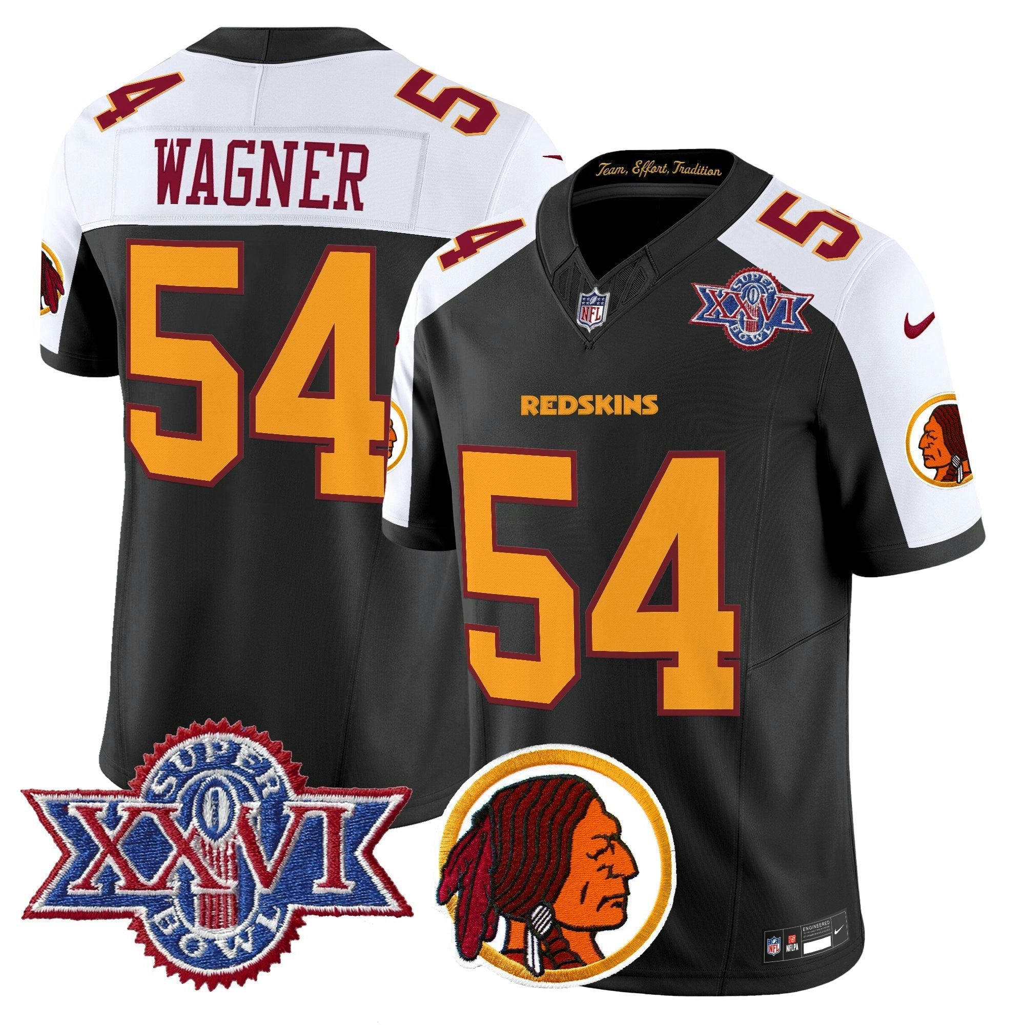 Camisa NFL Men’s Washington Redskins Throwback 1992 Super Bowl XXVI Patch Vapor Limited Jersey V2