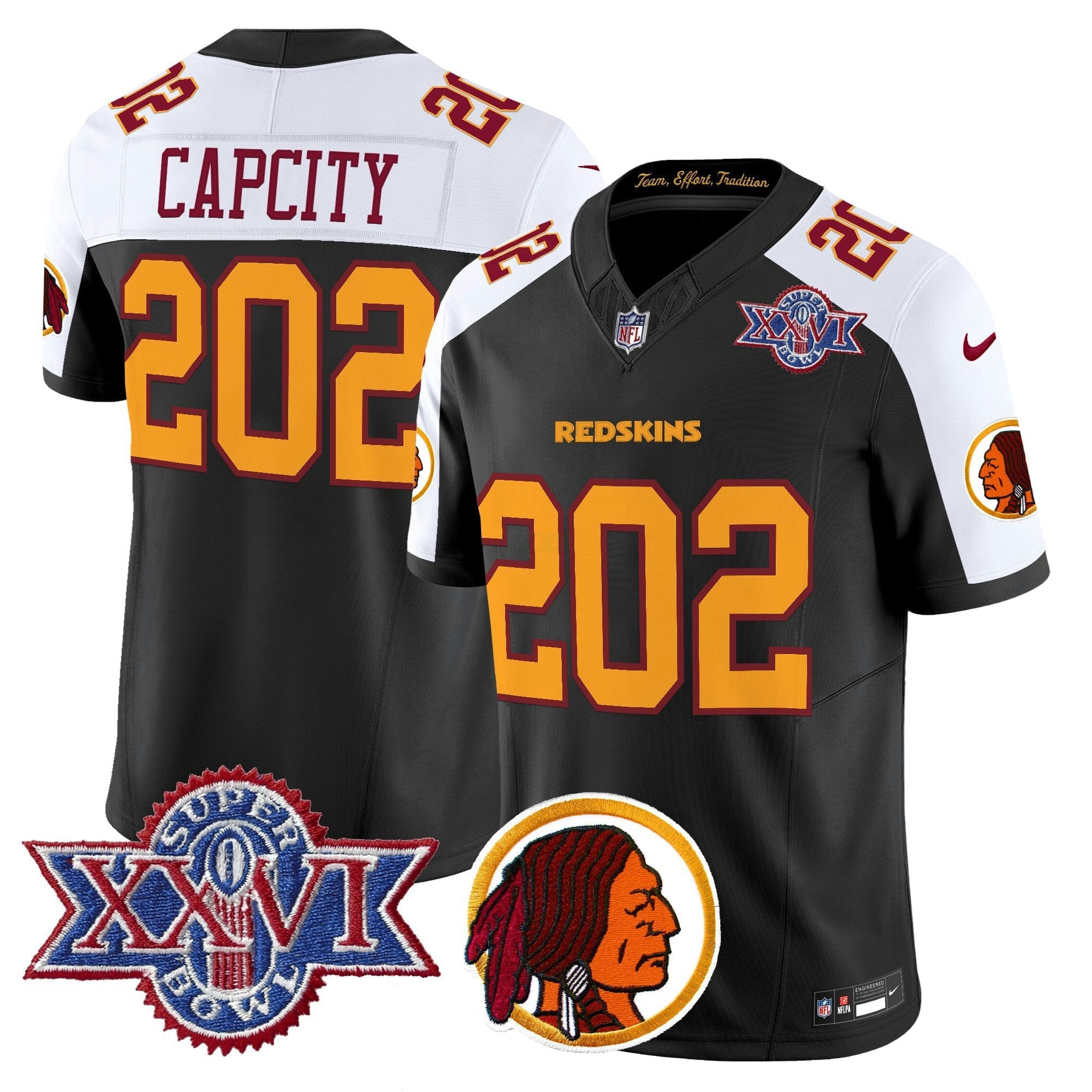 Camisa NFL Men’s Washington Redskins Throwback 1992 Super Bowl XXVI Patch Vapor Limited Jersey V2