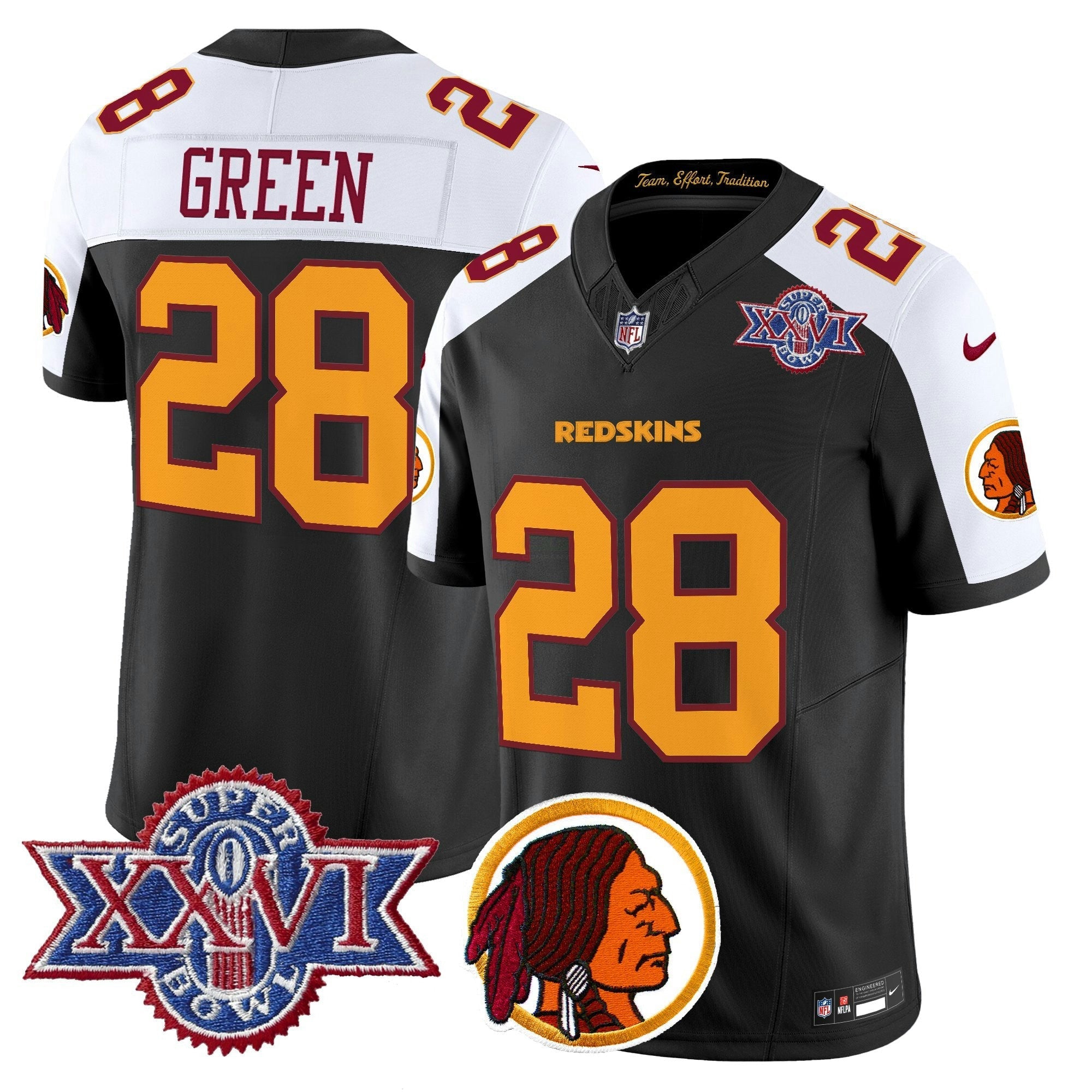 Camisa NFL Men’s Washington Redskins Throwback 1992 Super Bowl XXVI Patch Vapor Limited Jersey V2