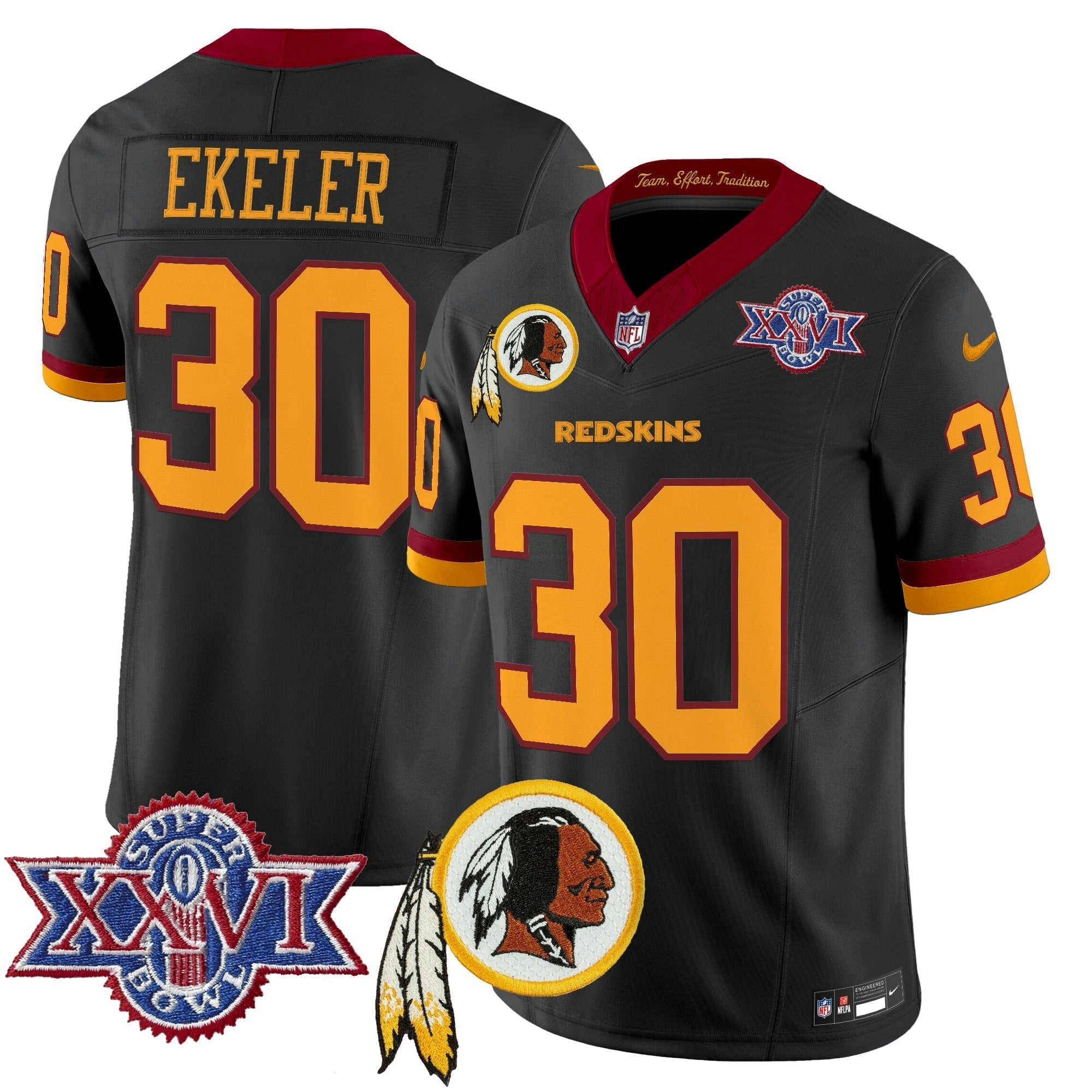Camisa NFL Men’s Washington Redskins Throwback 1992 Super Bowl XXVI Patch Vapor Limited Jersey V3