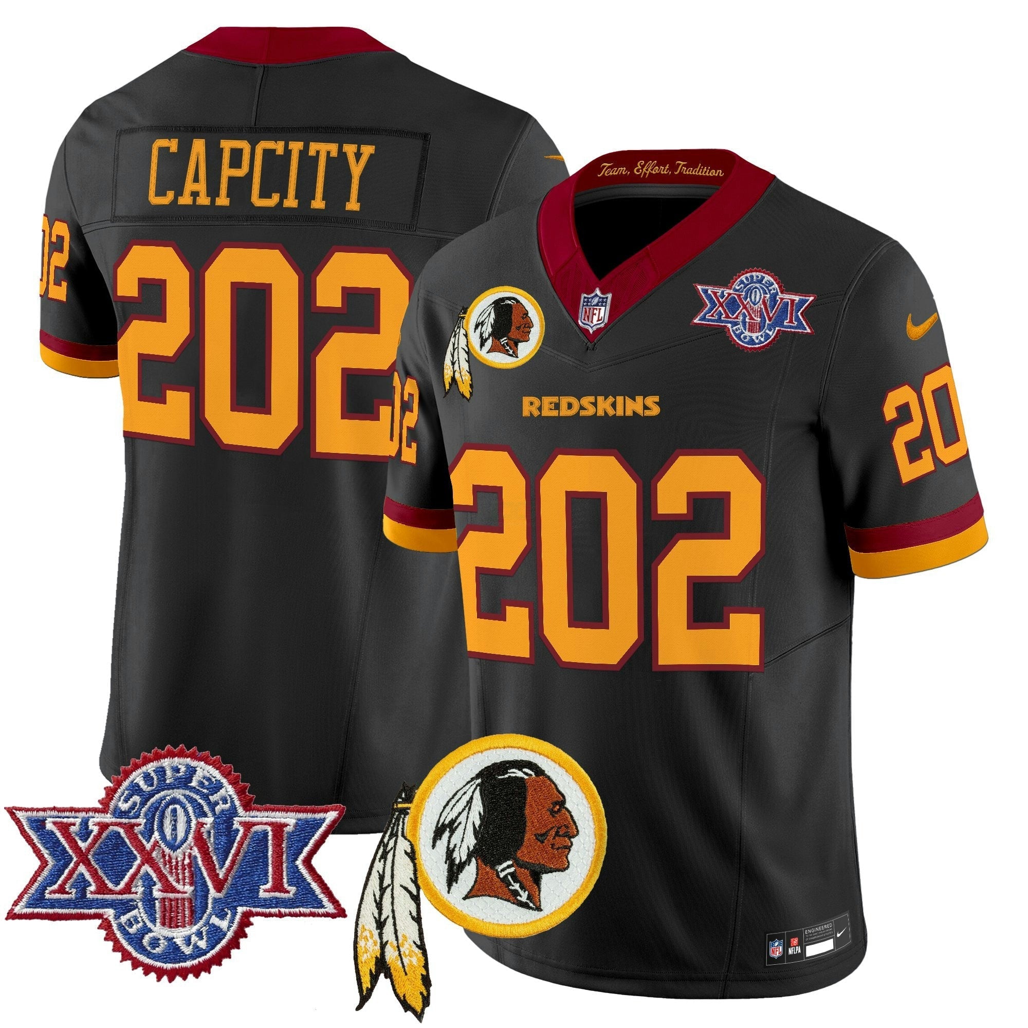 Camisa NFL Men’s Washington Redskins Throwback 1992 Super Bowl XXVI Patch Vapor Limited Jersey V3