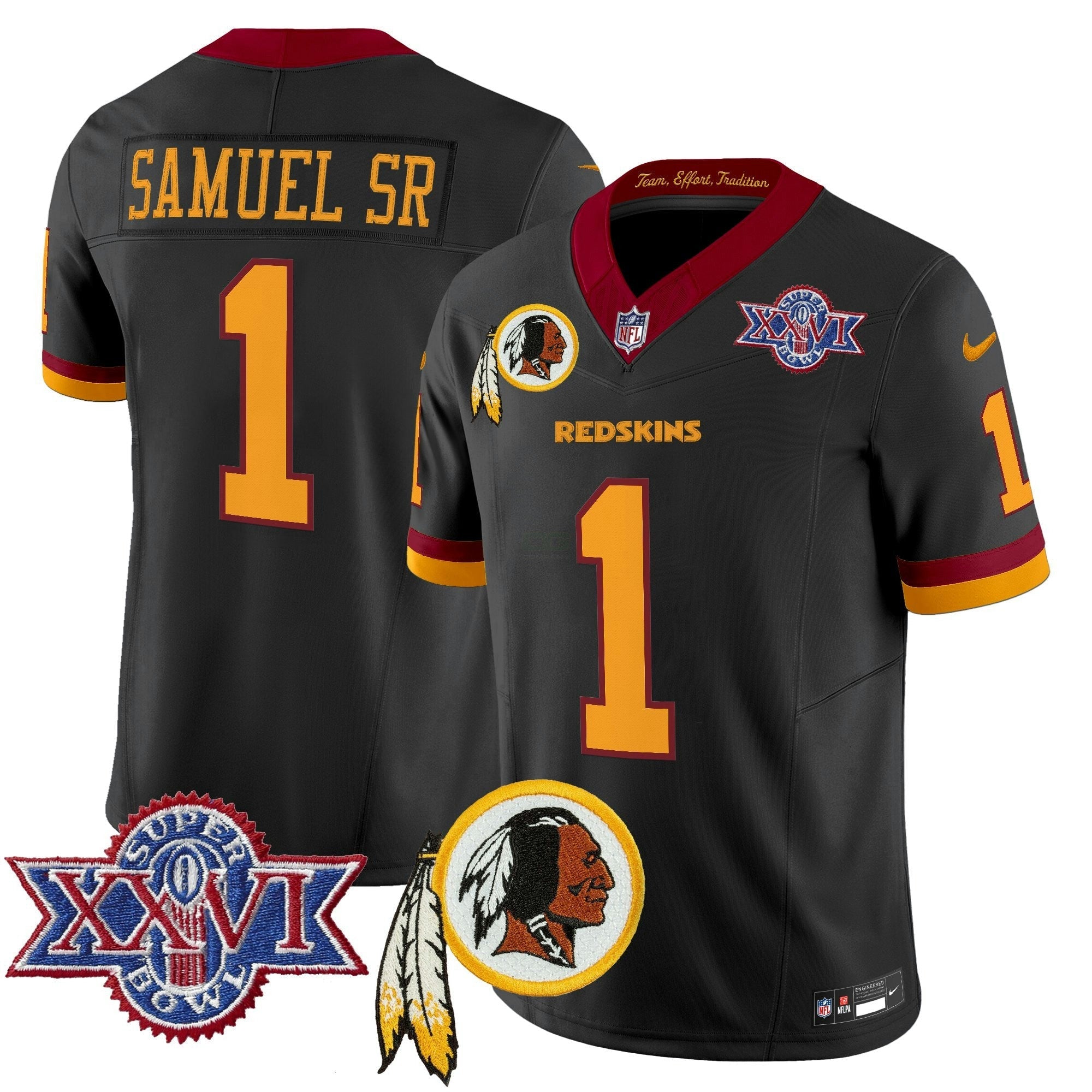 Camisa NFL Men’s Washington Redskins Throwback 1992 Super Bowl XXVI Patch Vapor Limited Jersey V3