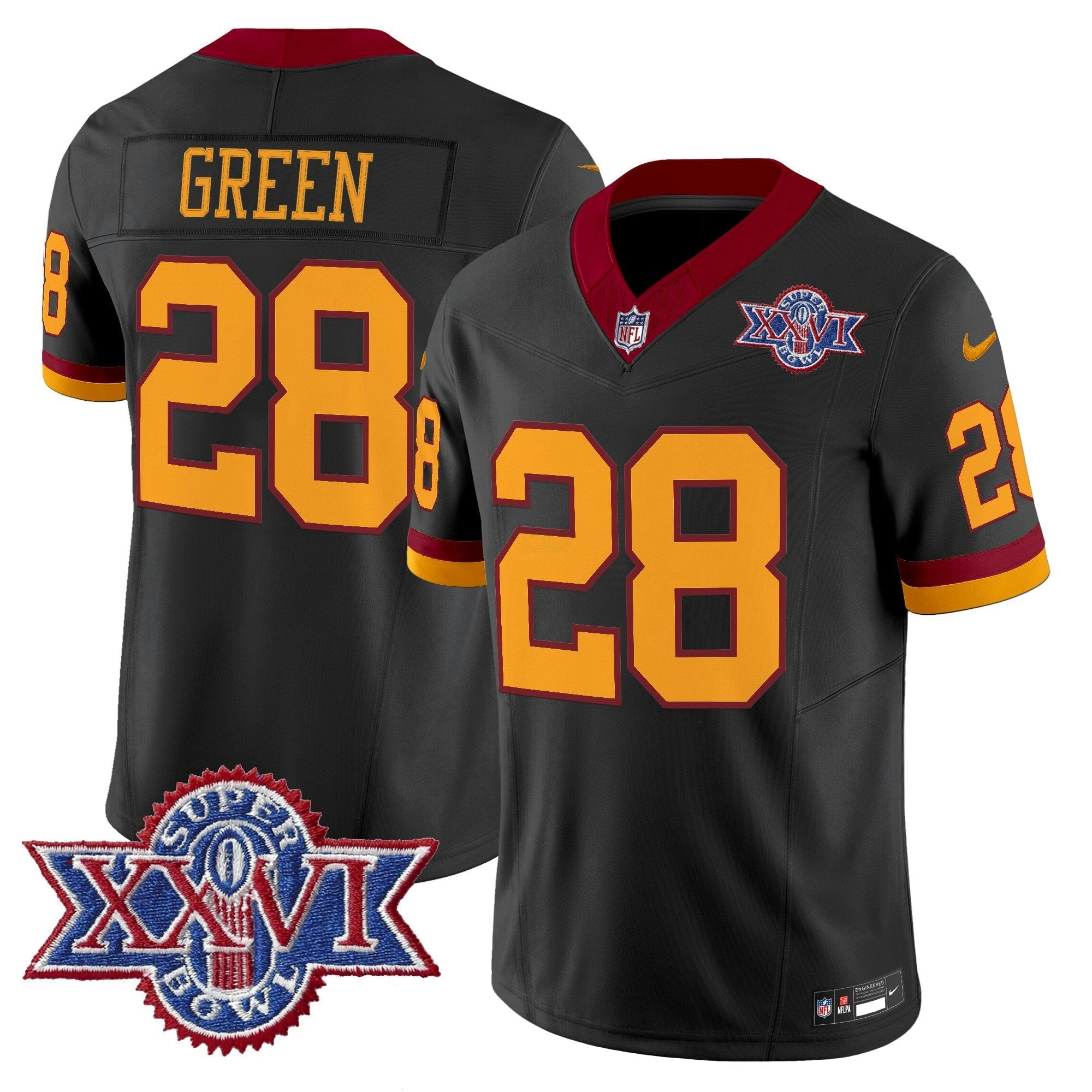 Camisa NFL Men’s Washington Redskins Throwback 1992 Super Bowl XXVI Patch Vapor Limited Jersey