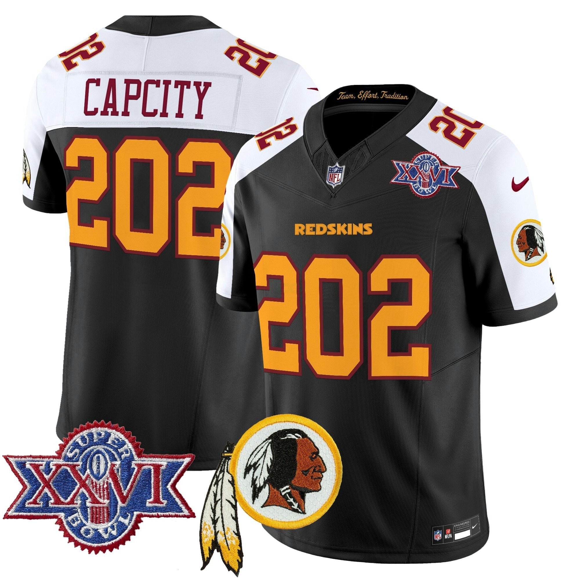 Camisa NFL Men’s Washington Redskins Throwback 1992 Super Bowl XXVI Patch Vapor Limited Jersey V3