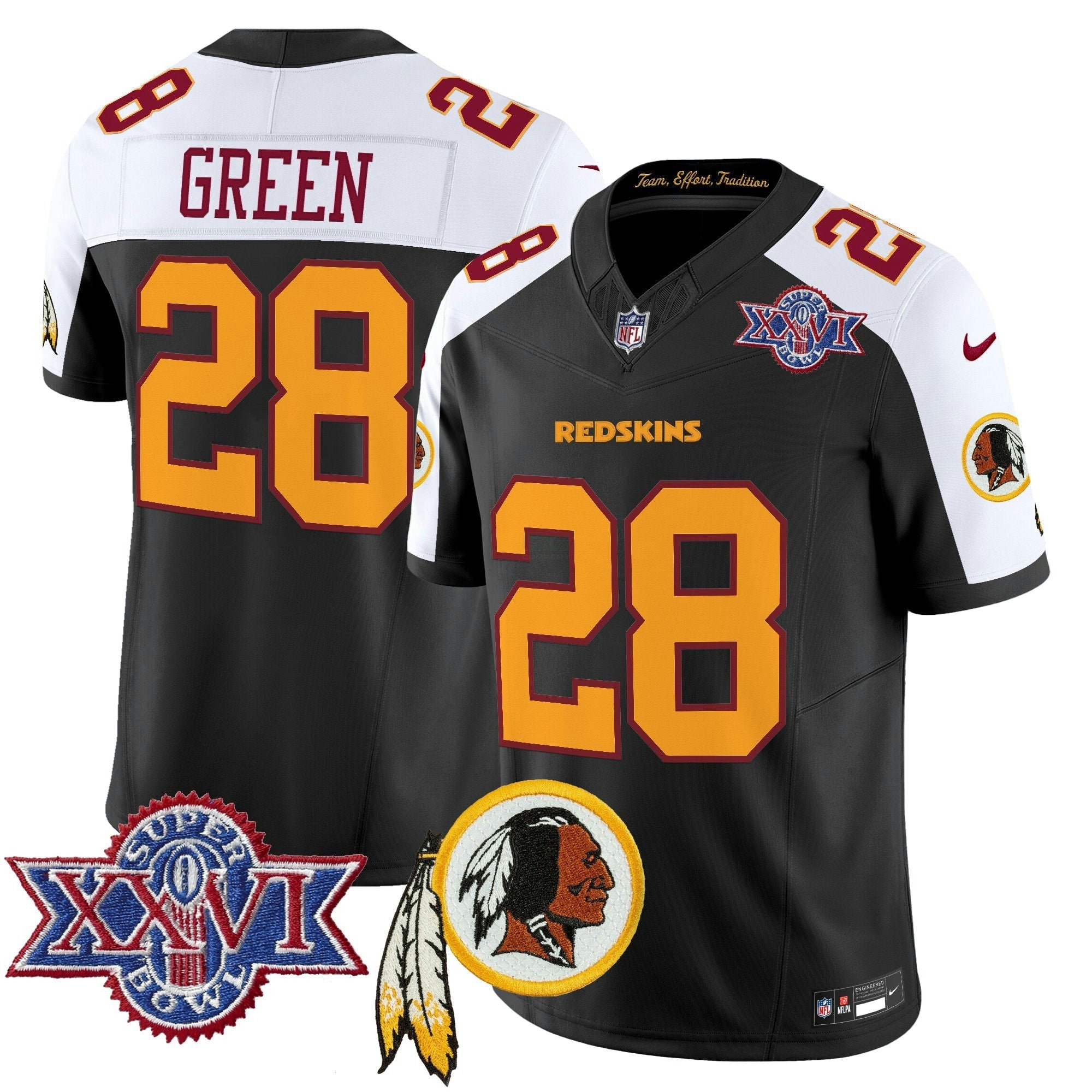 Camisa NFL Men’s Washington Redskins Throwback 1992 Super Bowl XXVI Patch Vapor Limited Jersey V3