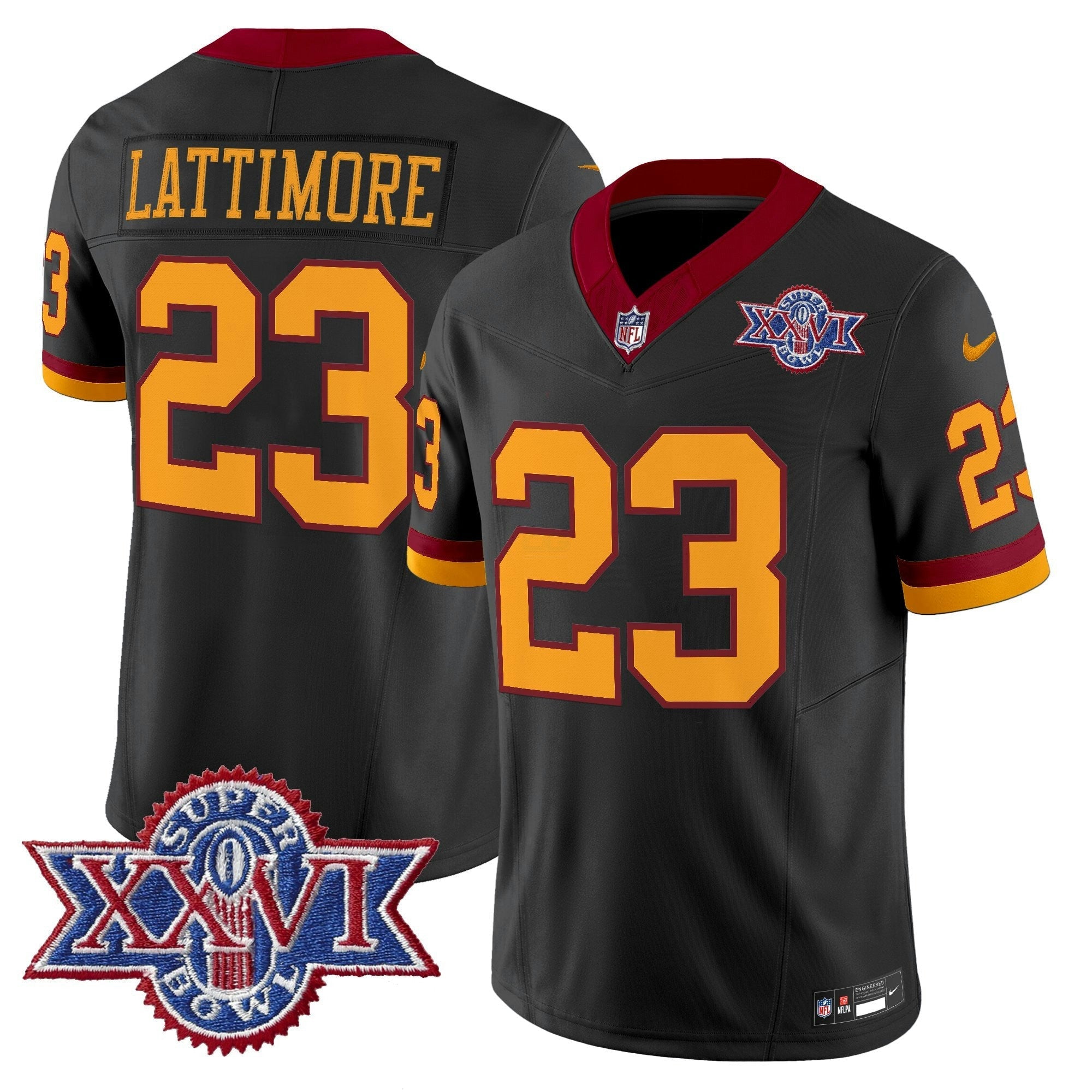 Camisa NFL Men’s Washington Redskins Throwback 1992 Super Bowl XXVI Patch Vapor Limited Jersey