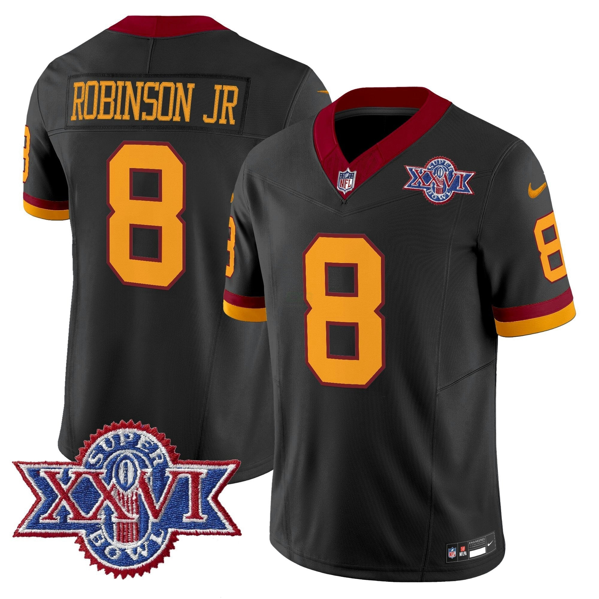 Camisa NFL Men’s Washington Redskins Throwback 1992 Super Bowl XXVI Patch Vapor Limited Jersey