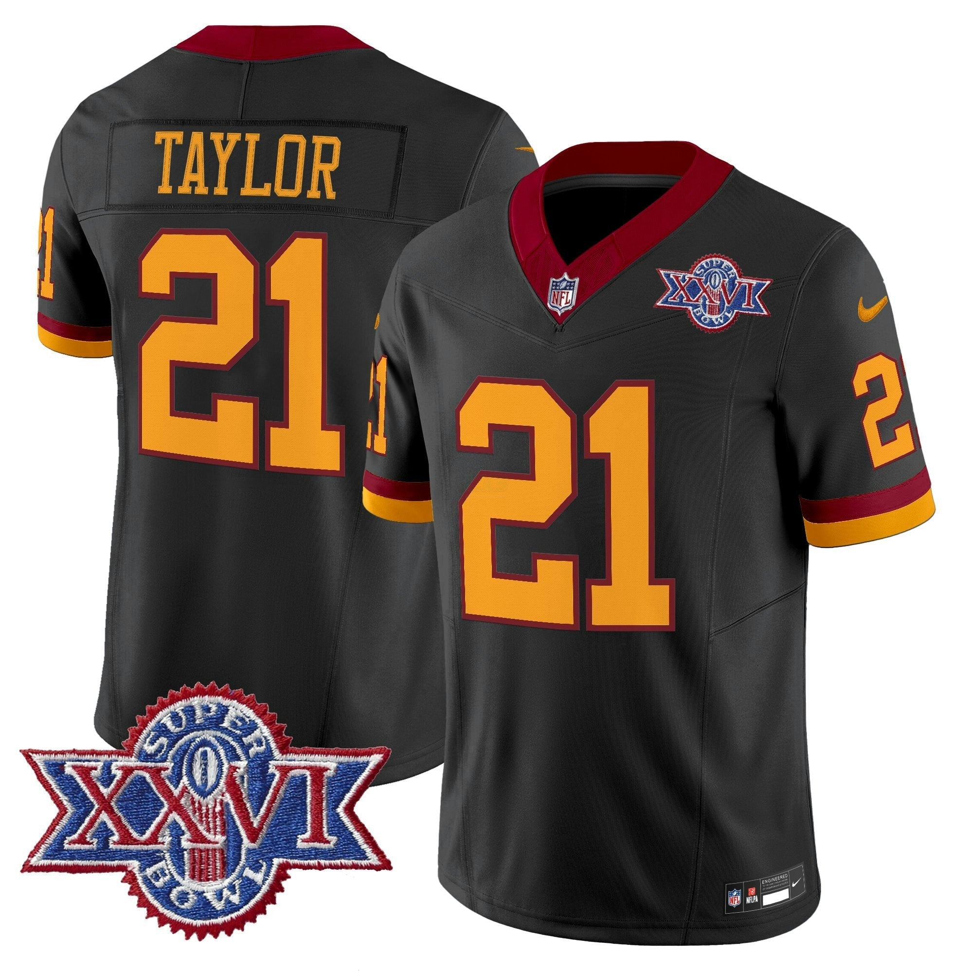 Camisa NFL Men’s Washington Redskins Throwback 1992 Super Bowl XXVI Patch Vapor Limited Jersey
