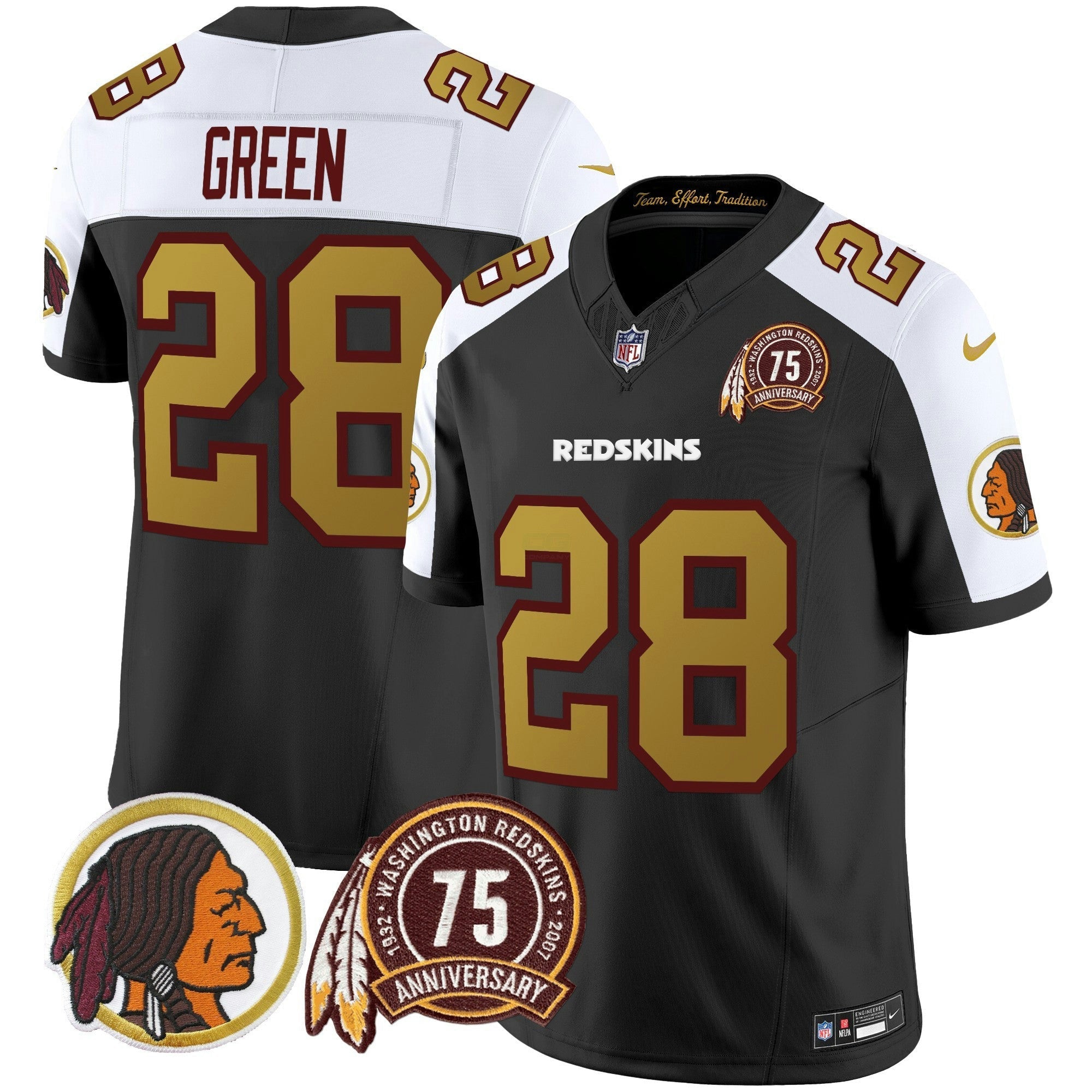 Camisa NFL Men’s Washington Redskins Throwback 75th Patch Vapor Limited Jersey