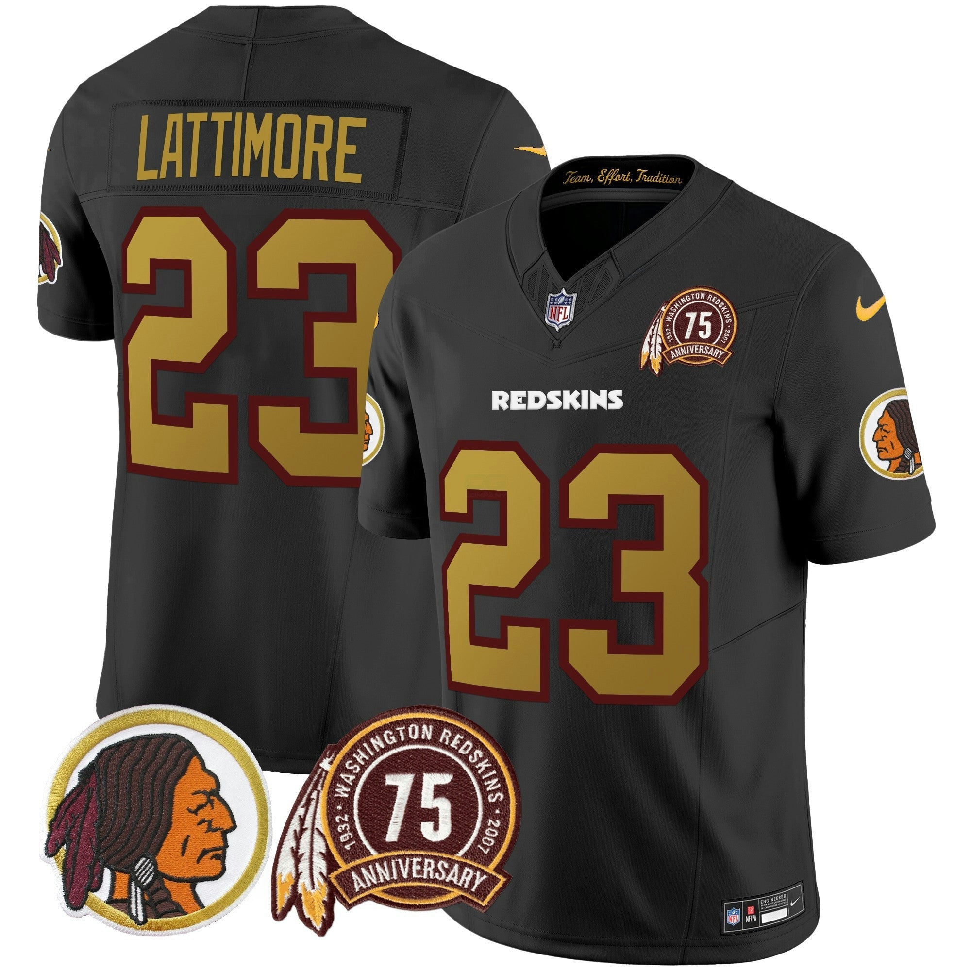 Camisa NFL Men’s Washington Redskins Throwback 75th Patch Vapor Limited Jersey