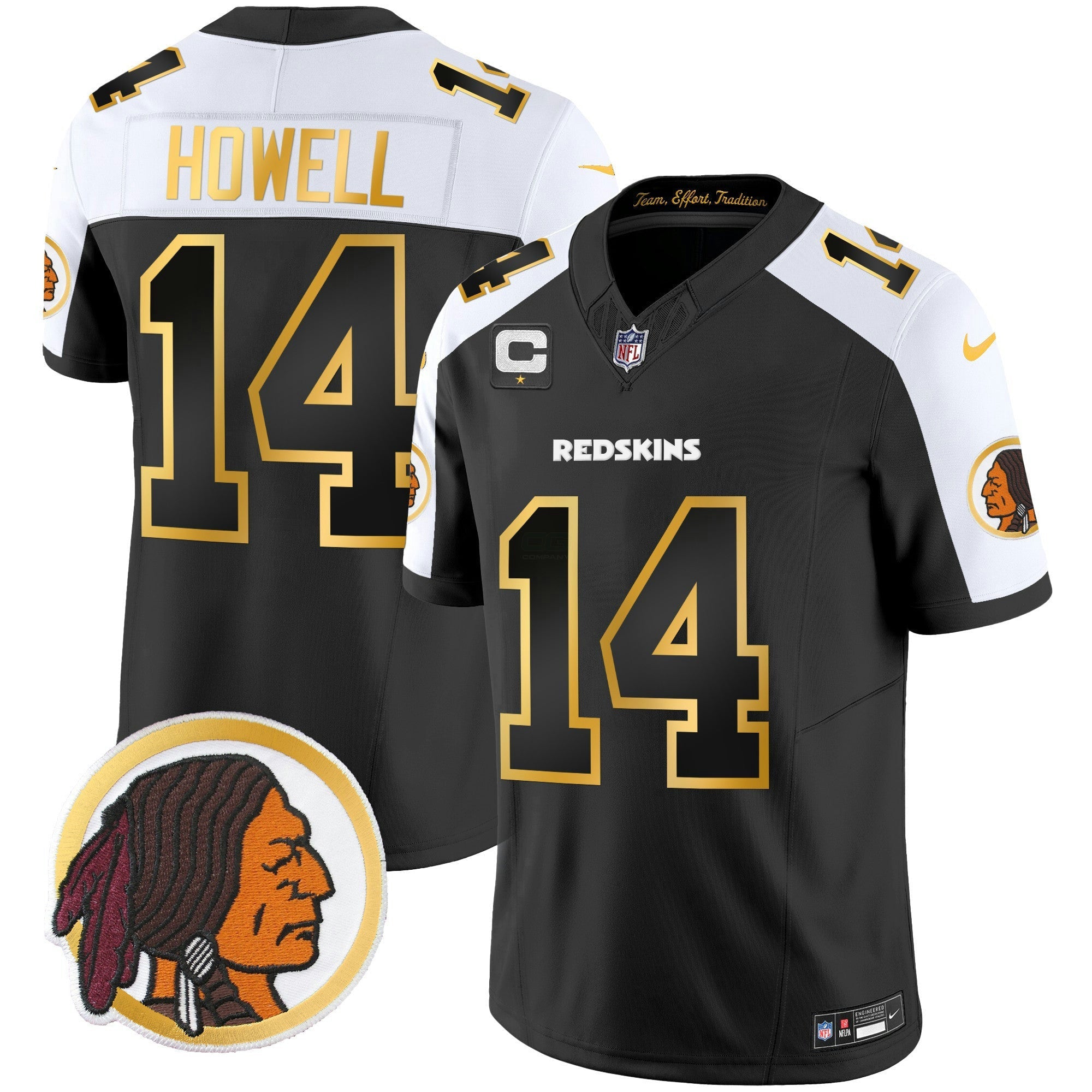 Camisa NFL Men’s Washington Redskins Throwback Vapor Dourada Trim Jersey