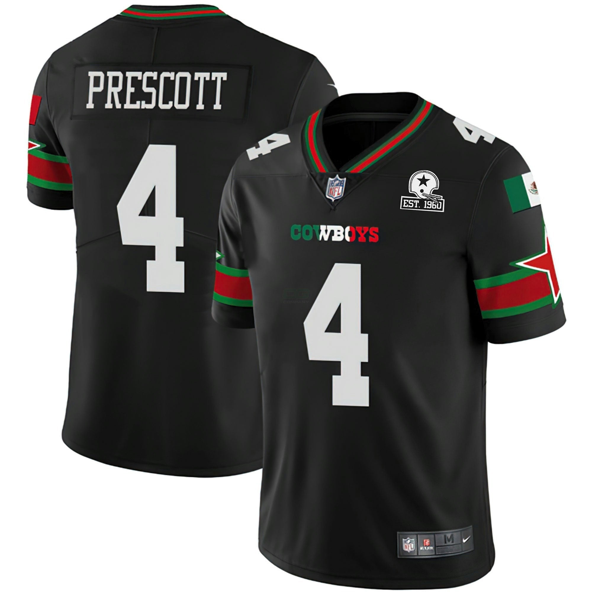 Camisa NFL Mexico Est 1960 Patch Vapor Jersey