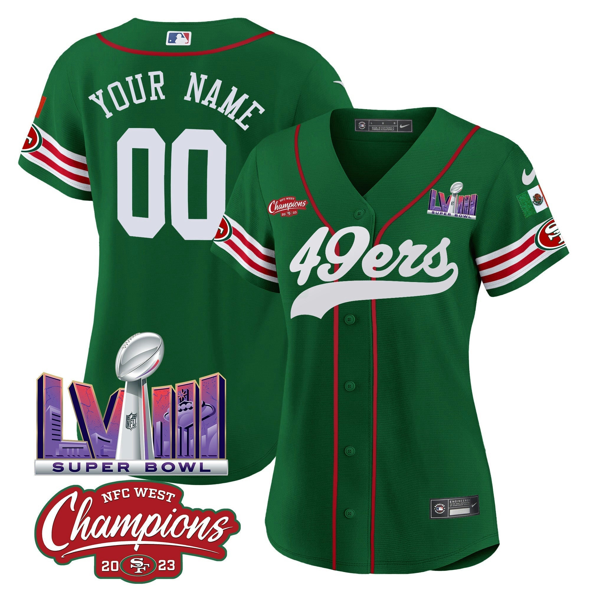 Camisa NFL Mexico NFC West Champions & Super Bowl LVIII Patch Jersey