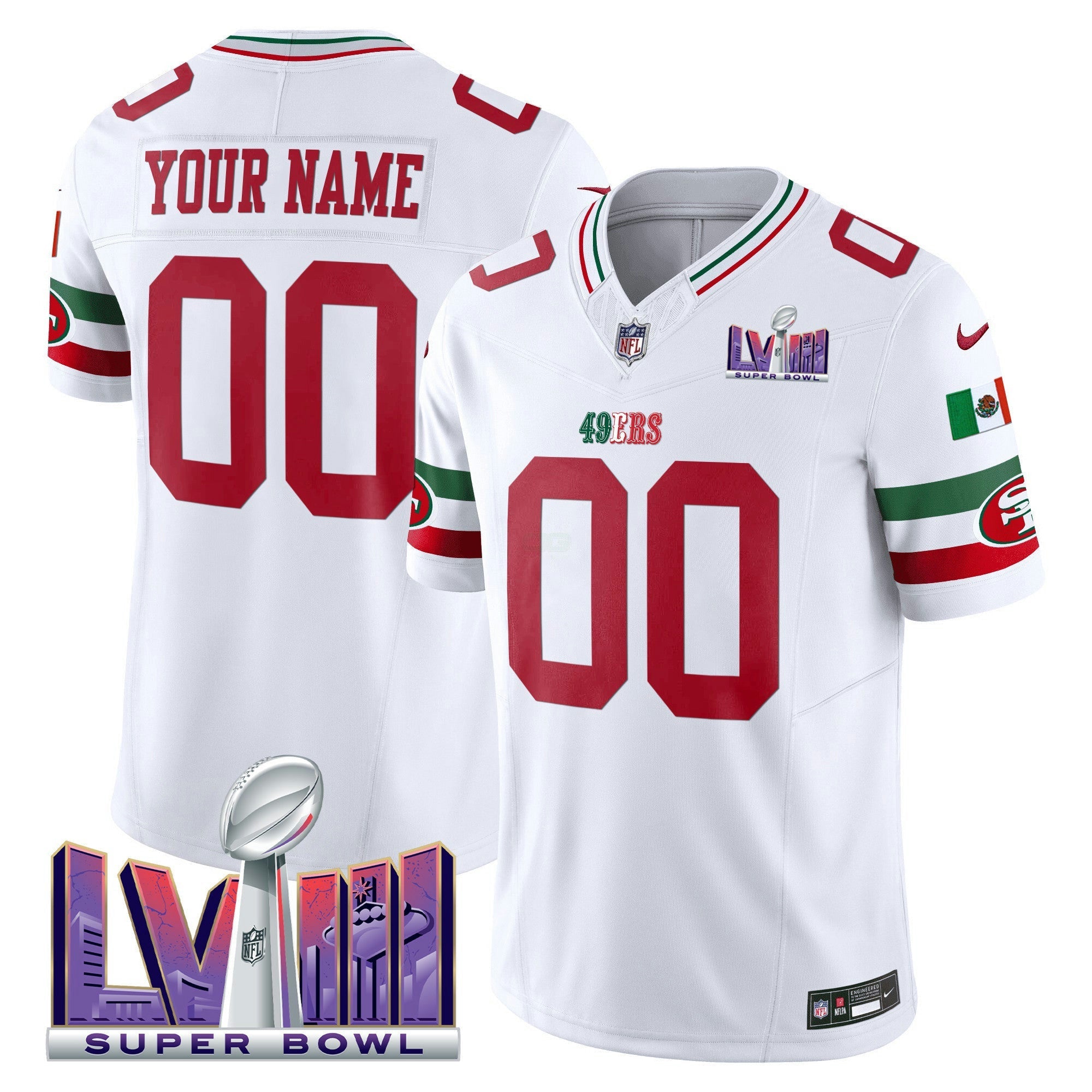 Camisa NFL Mexico Super Bowl LVIII Patch Vapor Jersey