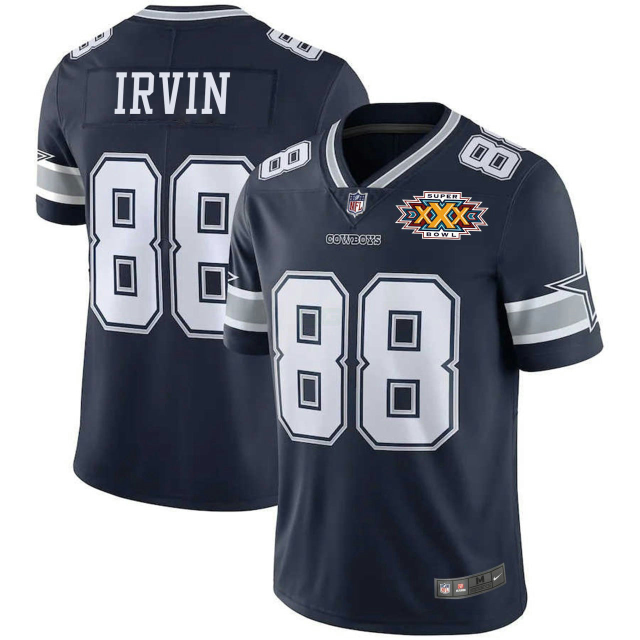 Camisa NFL Michael Irvin Dallas Navy Super Bowl Patch Jersey - Michael Irvin