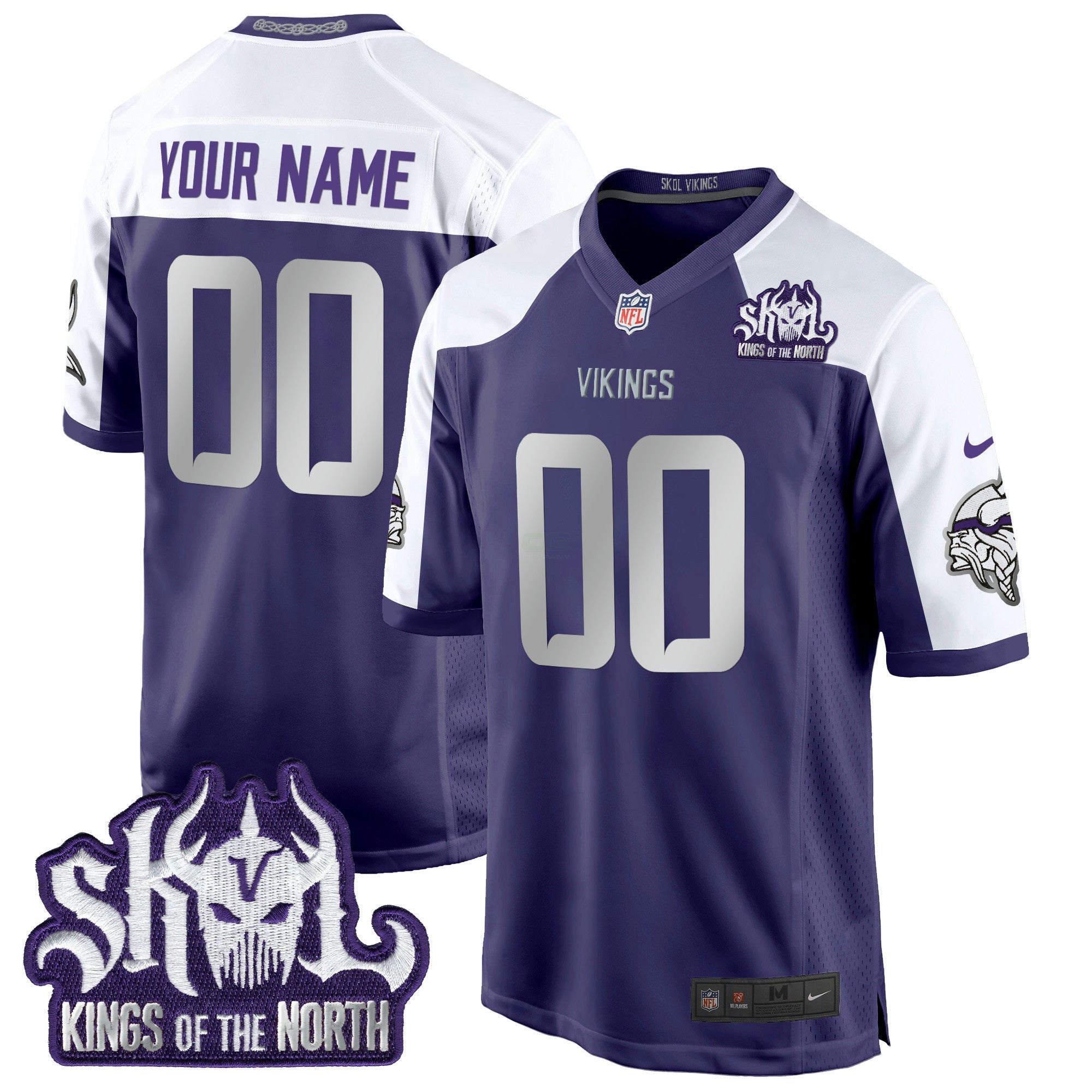 Camisa NFL Minnesota 2024 Winter Warrior Skol Patch Game Jersey