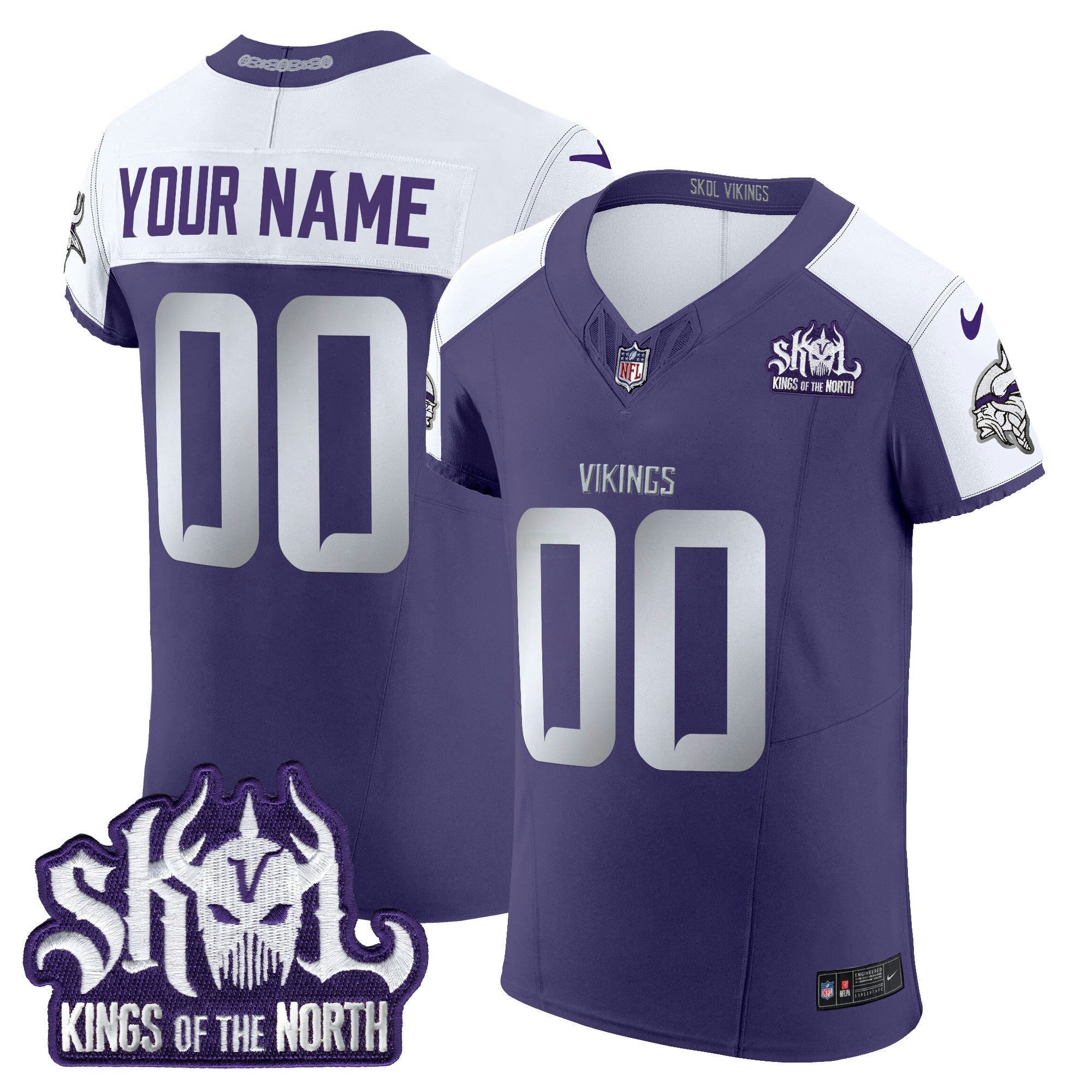 Camisa NFL Minnesota 2024 Winter Warrior Skol Patch Vapor Elite Jersey