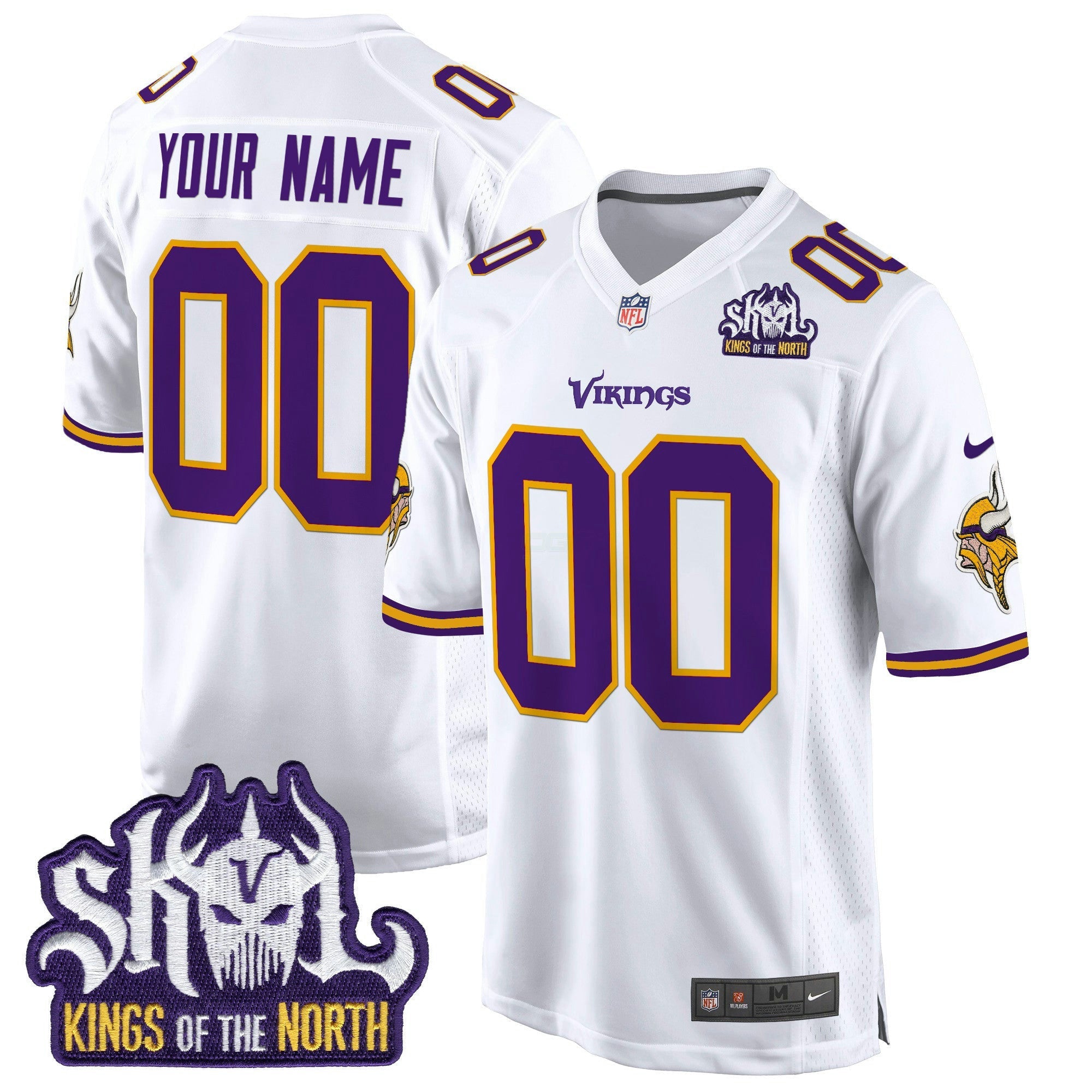 Camisa NFL Minnesota King Of The North Patch Throwback Game Jersey