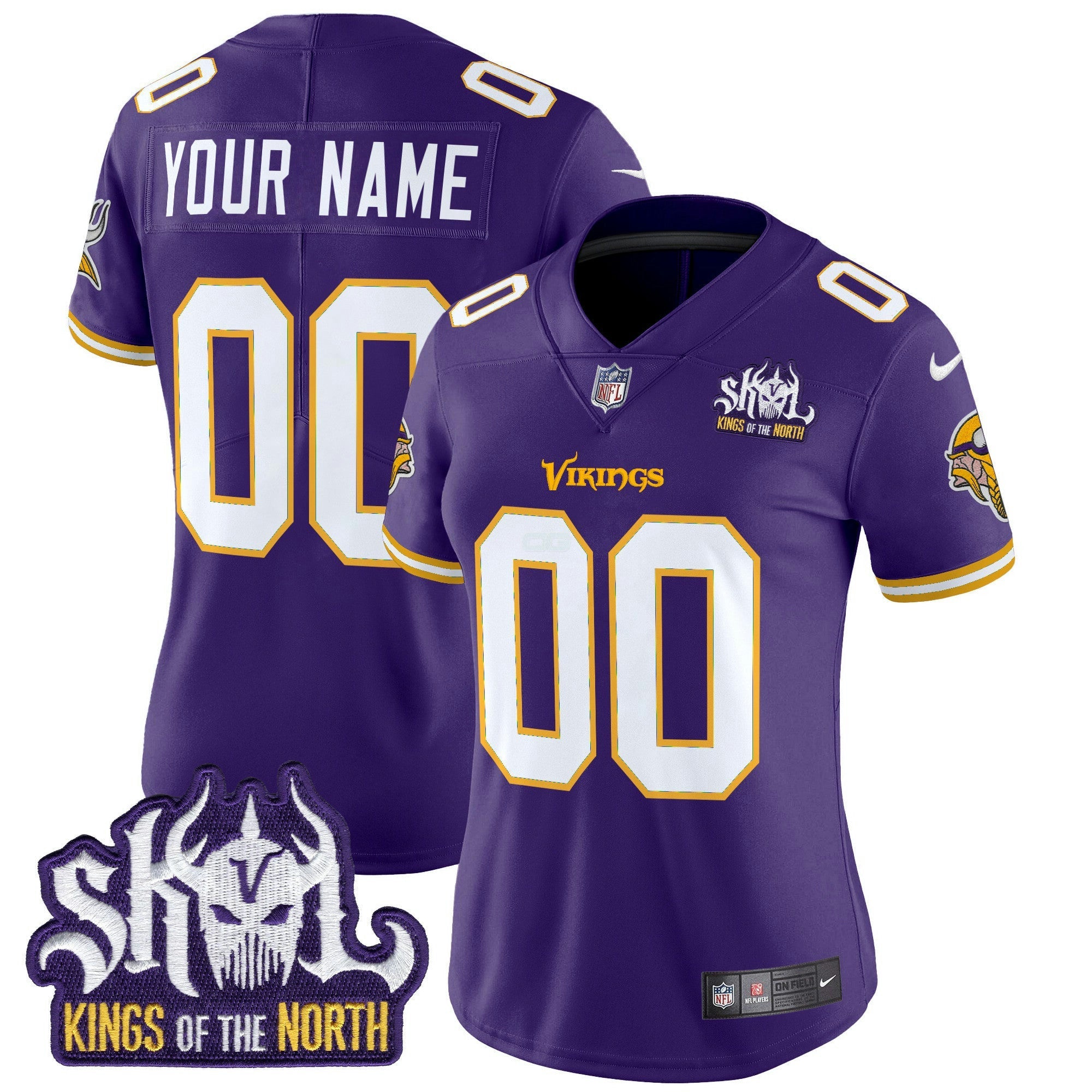 Camisa NFL Minnesota King Of The North Patch Throwback Vapor Limited Jersey