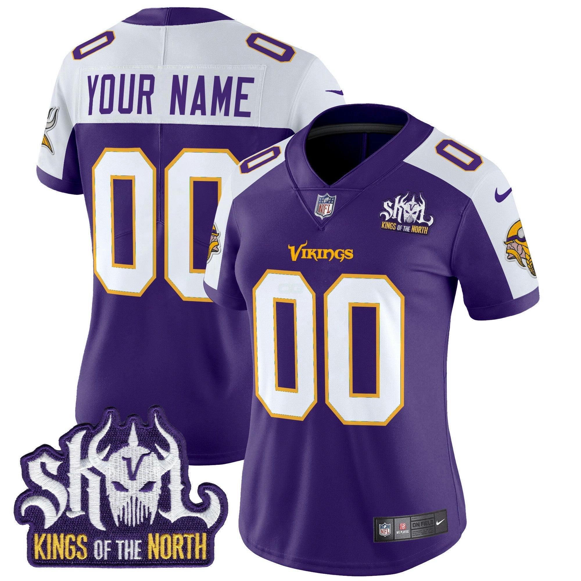Camisa NFL Minnesota King Of The North Patch Throwback Vapor Limited Jersey