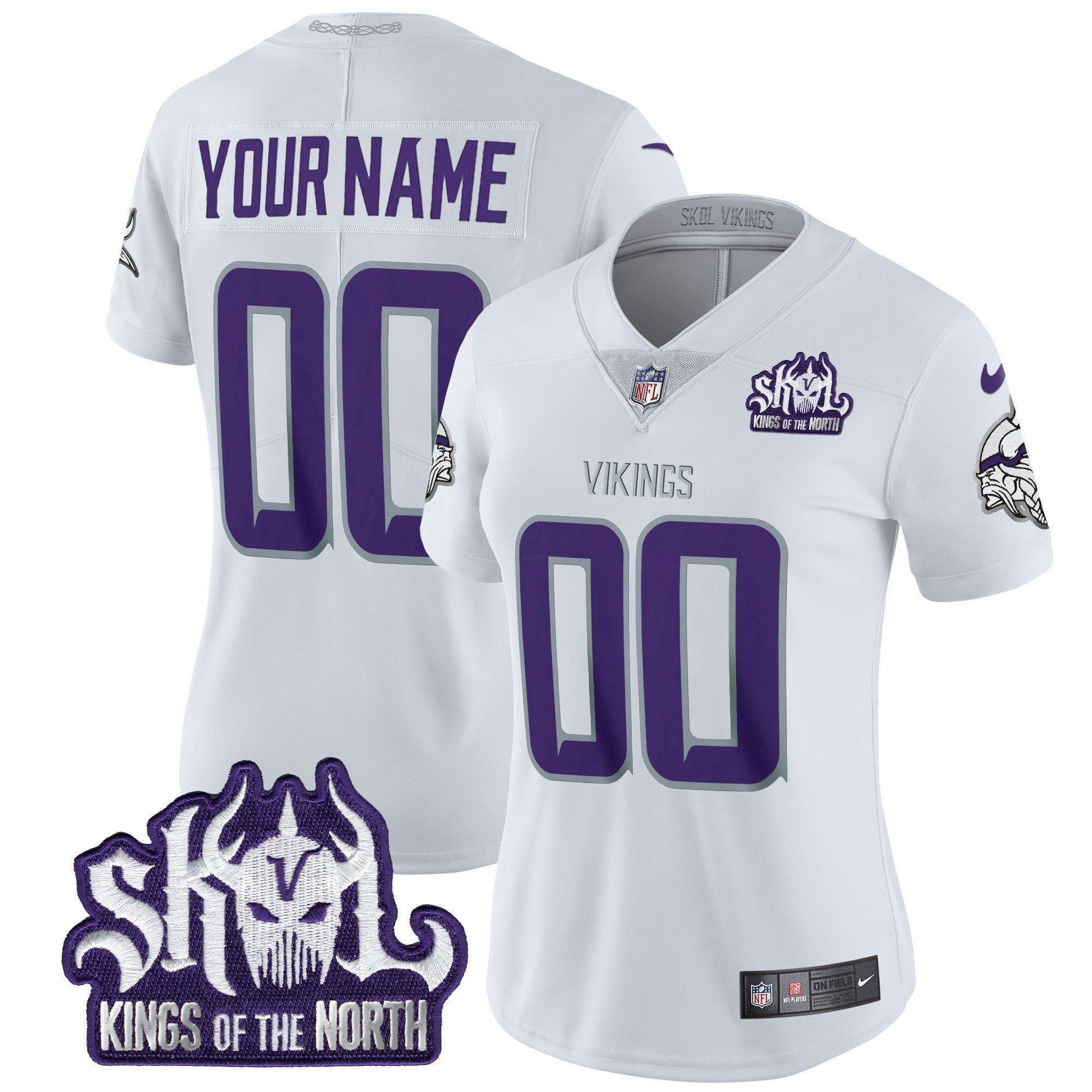 Camisa NFL Minnesota King Of The North Patch Throwback Vapor Limited Jersey