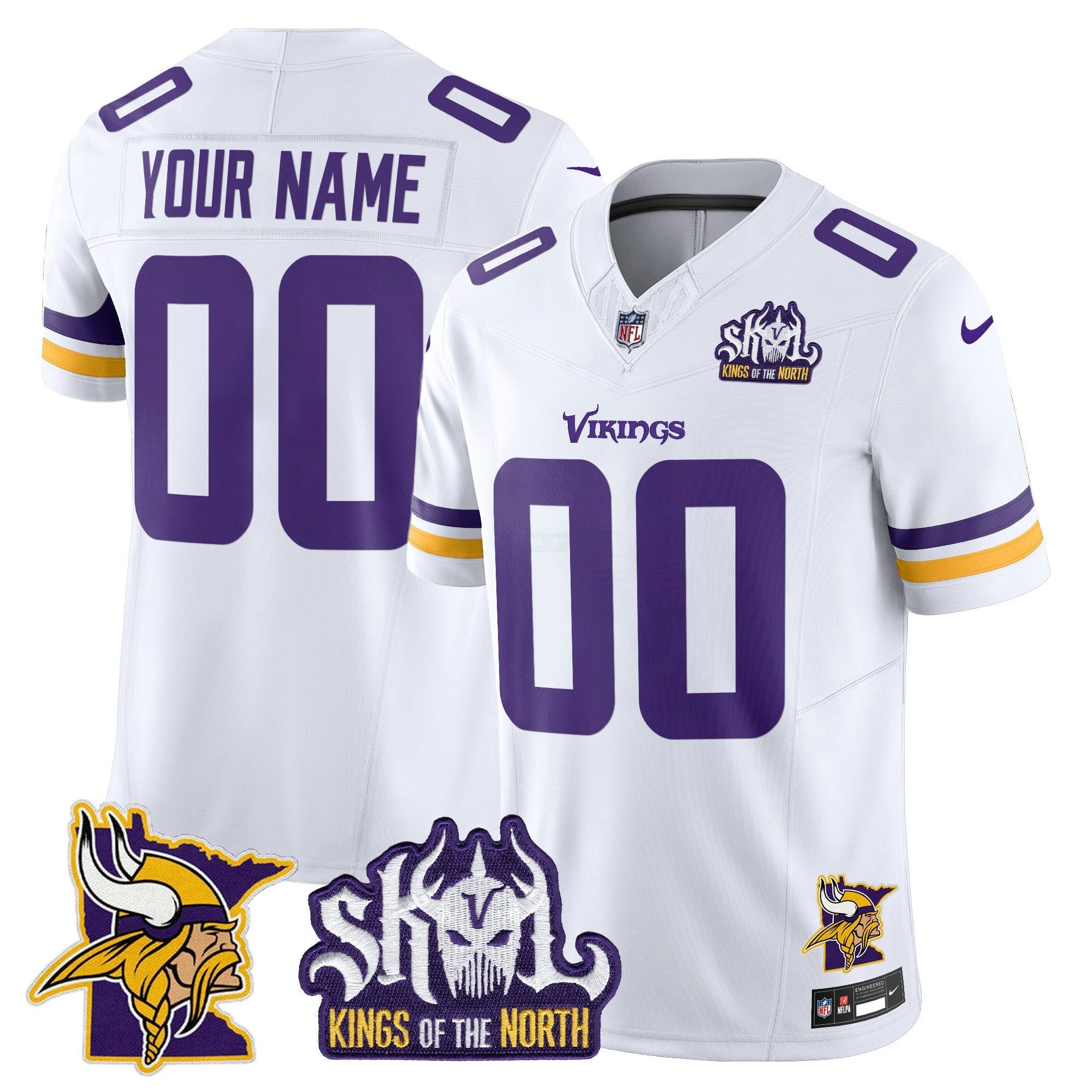 Camisa NFL Minnesota Kings Of The North Patch Vapor Limited Jersey V3
