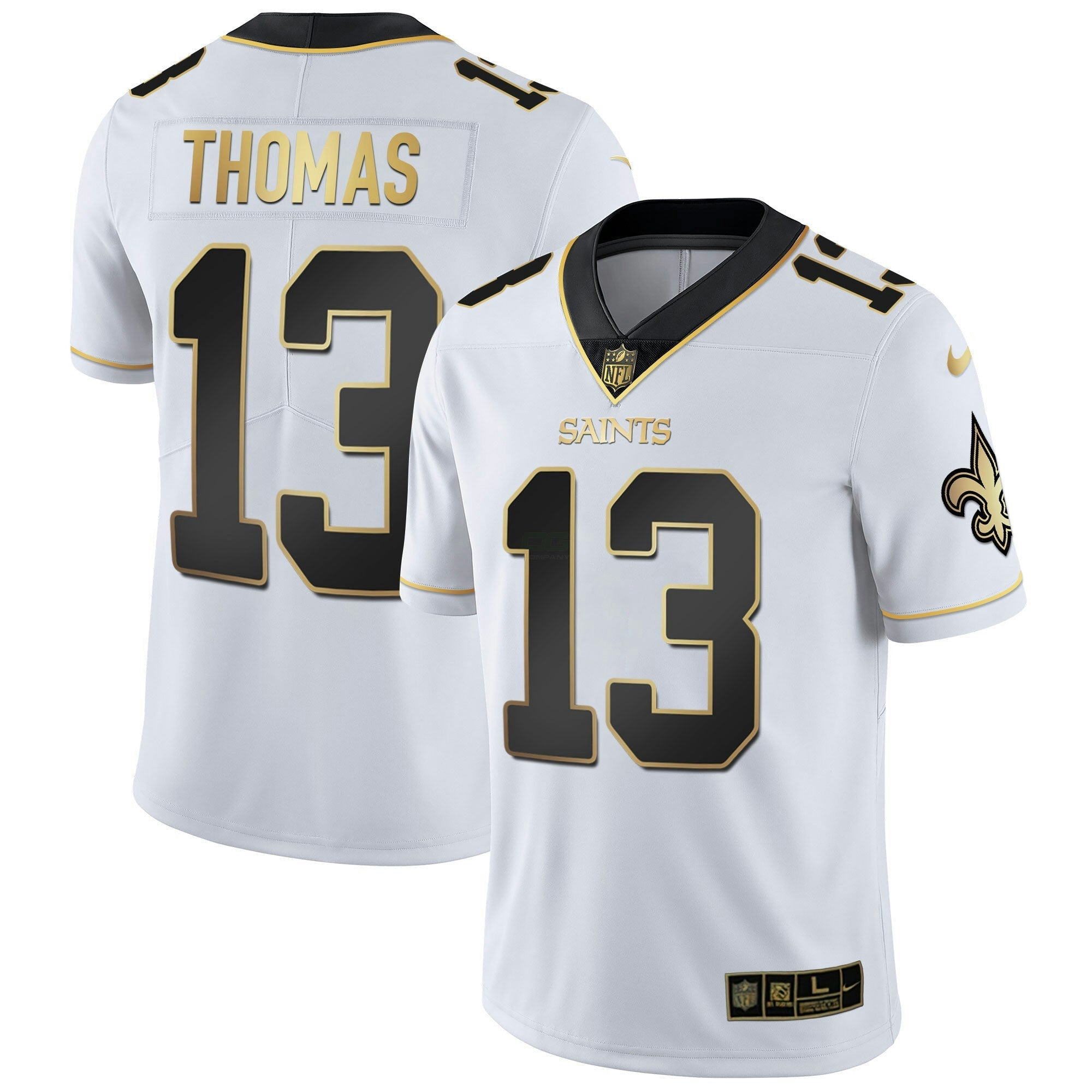 Camisa NFL New Orleans Vapor Untouchable Branca Dourada Limited Player Jersey