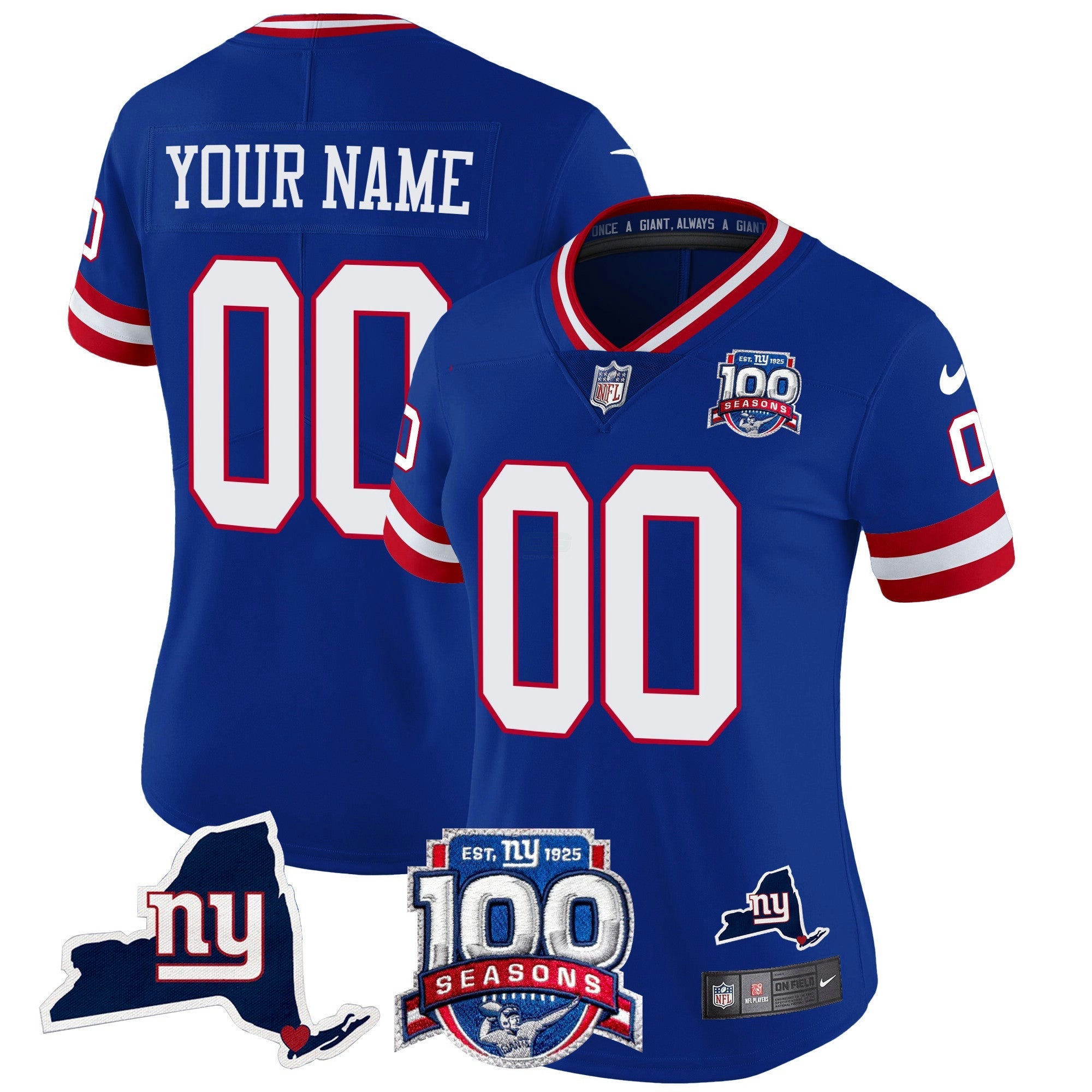 Camisa NFL New York 100th Season & State Patch Vapor Limited Jersey