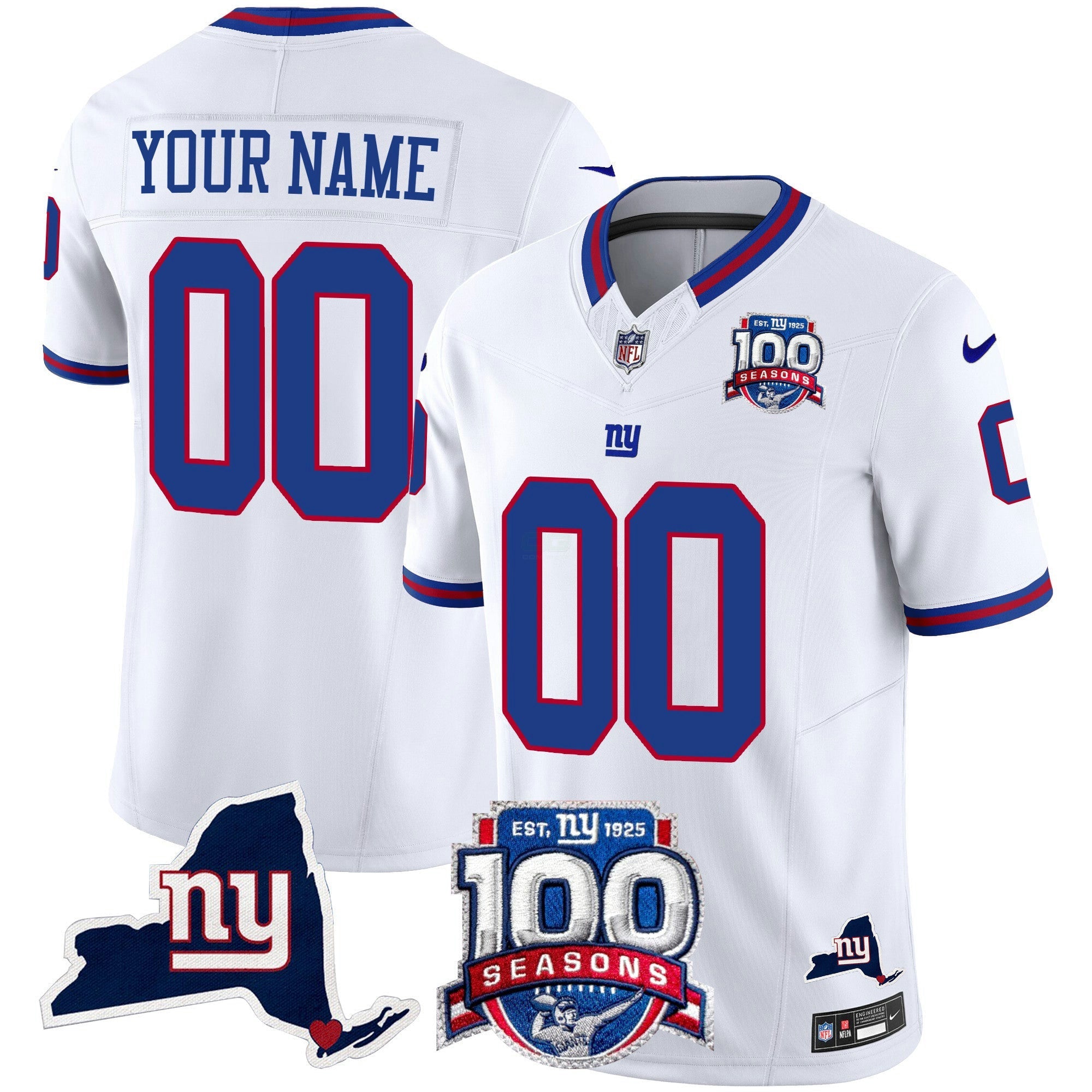 Camisa NFL New York 100th Season & State Patch Vapor Limited Jersey