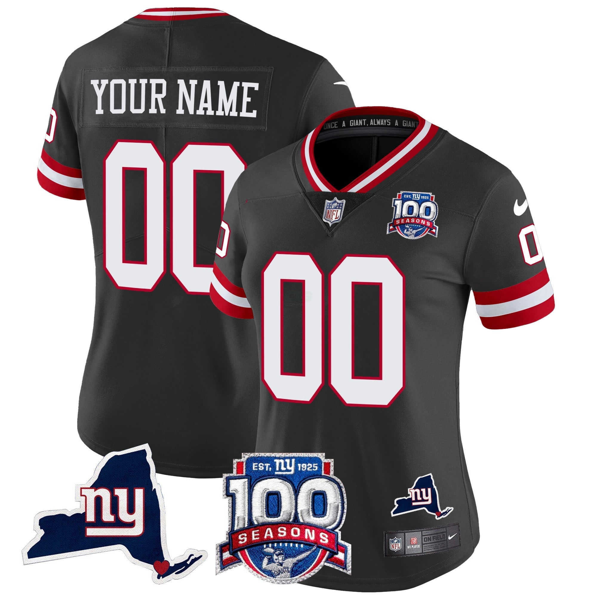Camisa NFL New York 100th Season & State Patch Vapor Limited Jersey