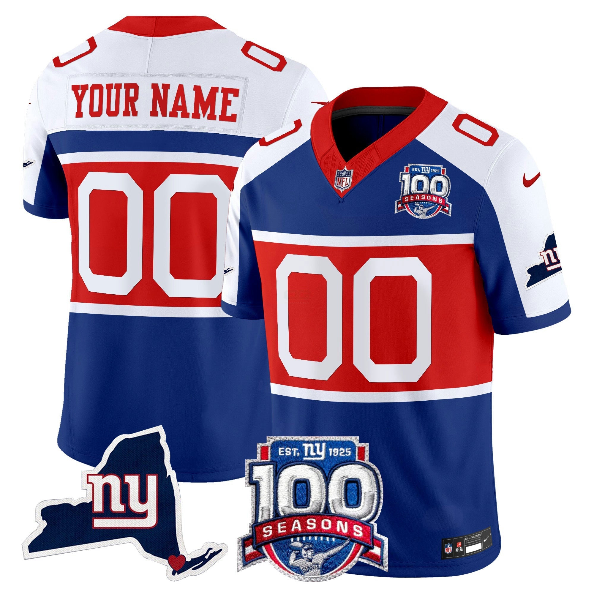 Camisa NFL New York ‘Century Red’ 100th Commemorative Vapor Jersey V2