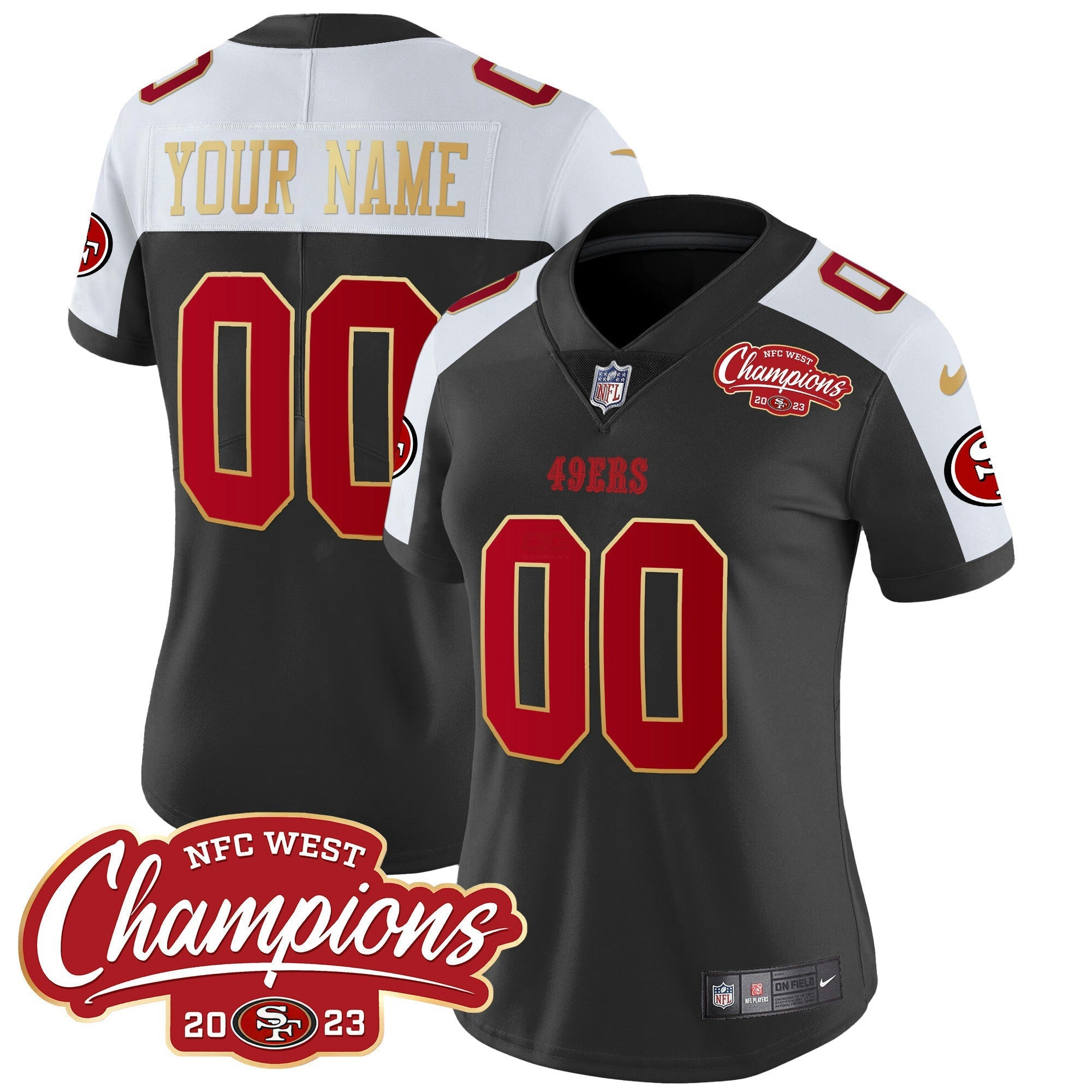 Camisa NFL NFC West Champions Dourada Trim Vapor Jersey