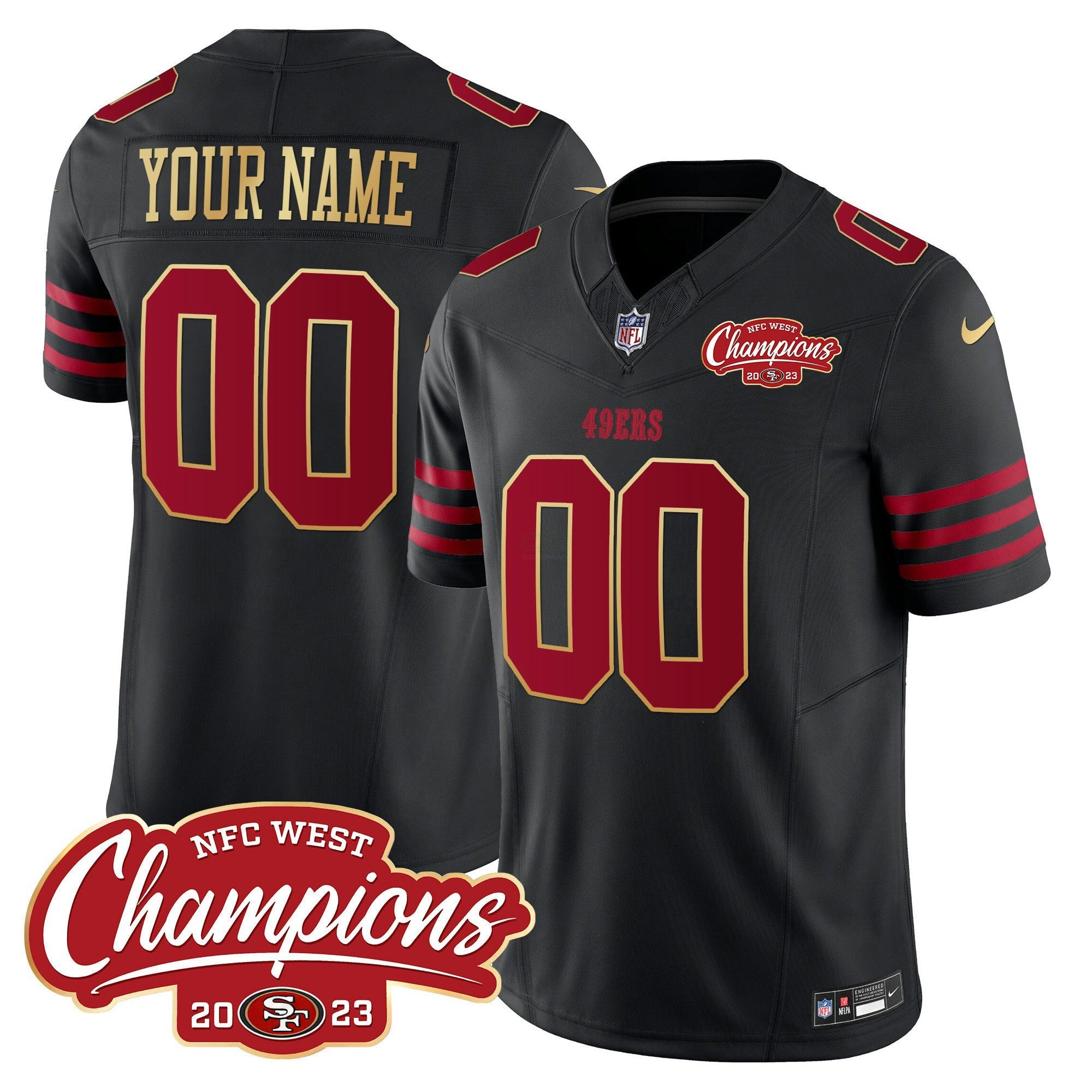 Camisa NFL NFC West Champions Dourada Trim Vapor Jersey