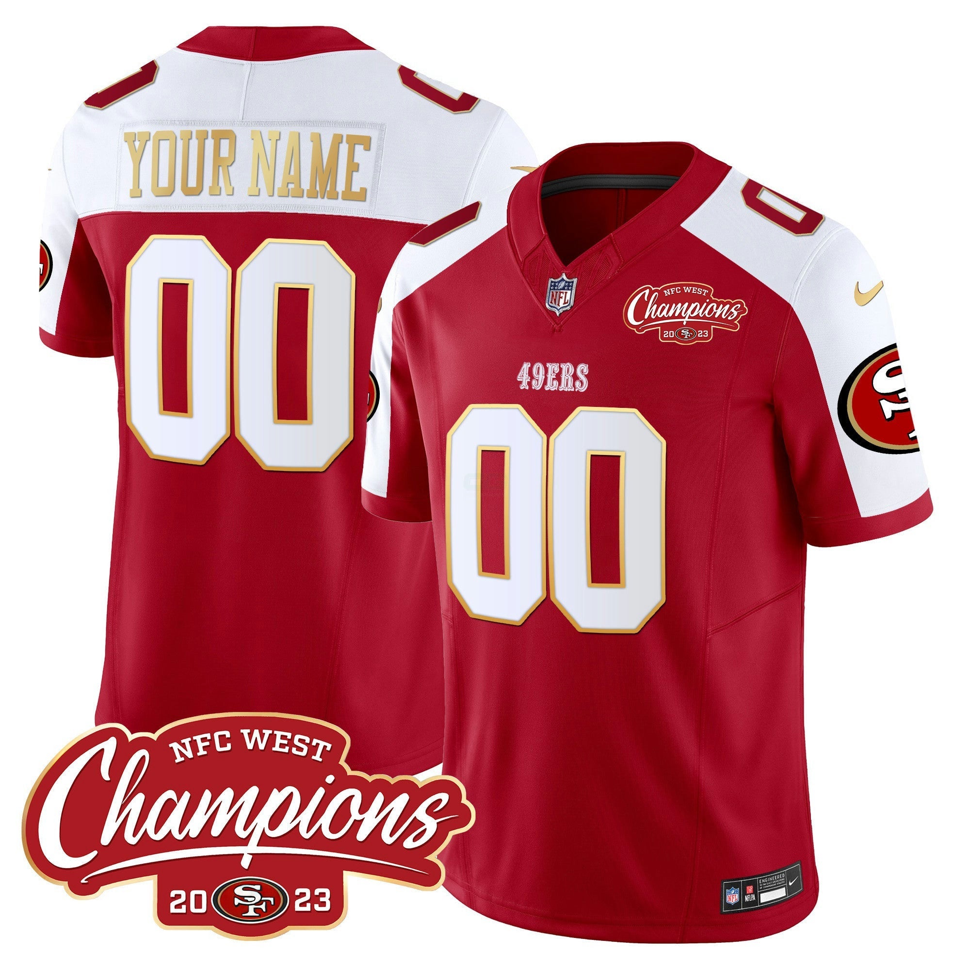 Camisa NFL NFC West Champions Dourada Trim Vapor Jersey