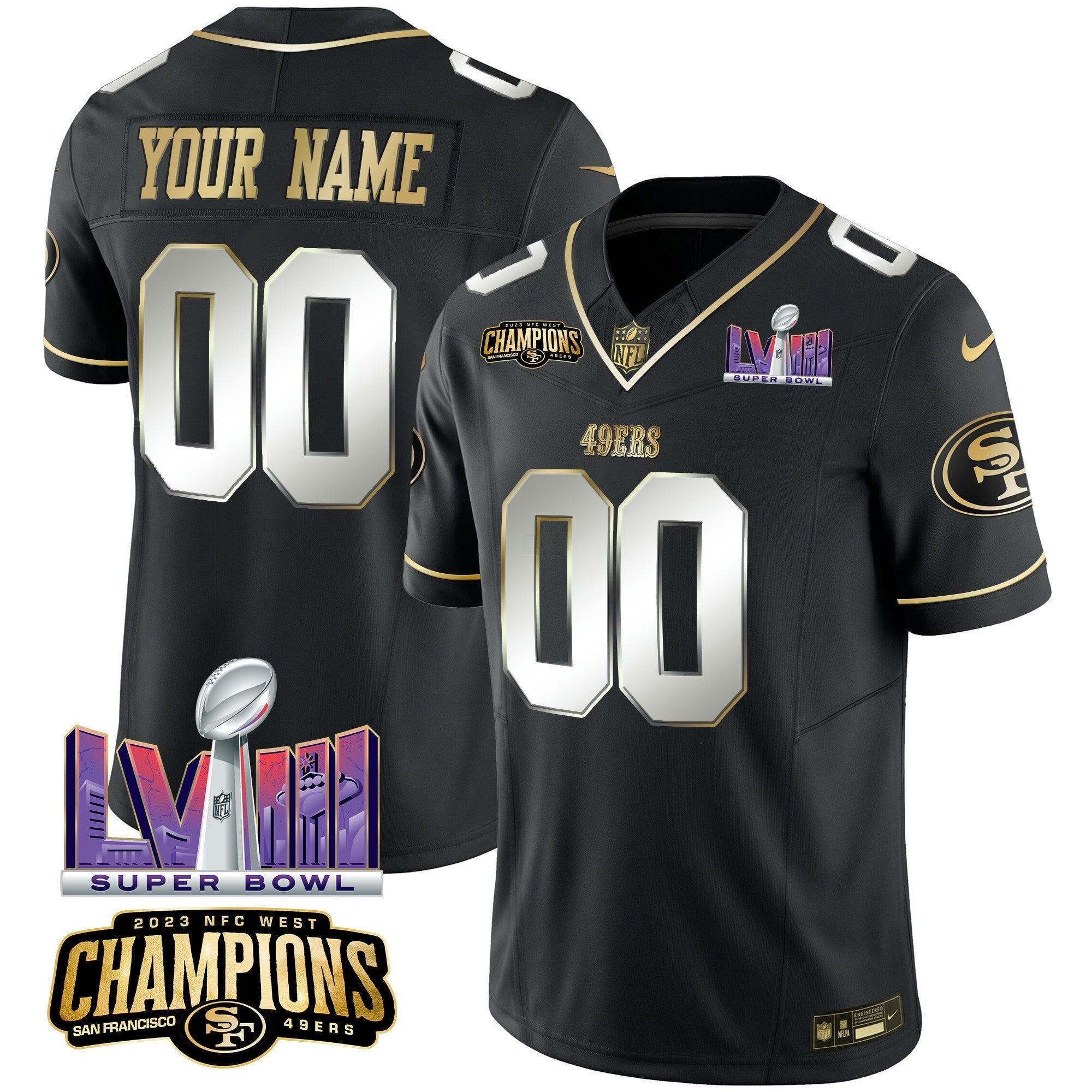 Camisa NFL NFC West Champions & Super Bowl LVIII Patch Vapor Jersey