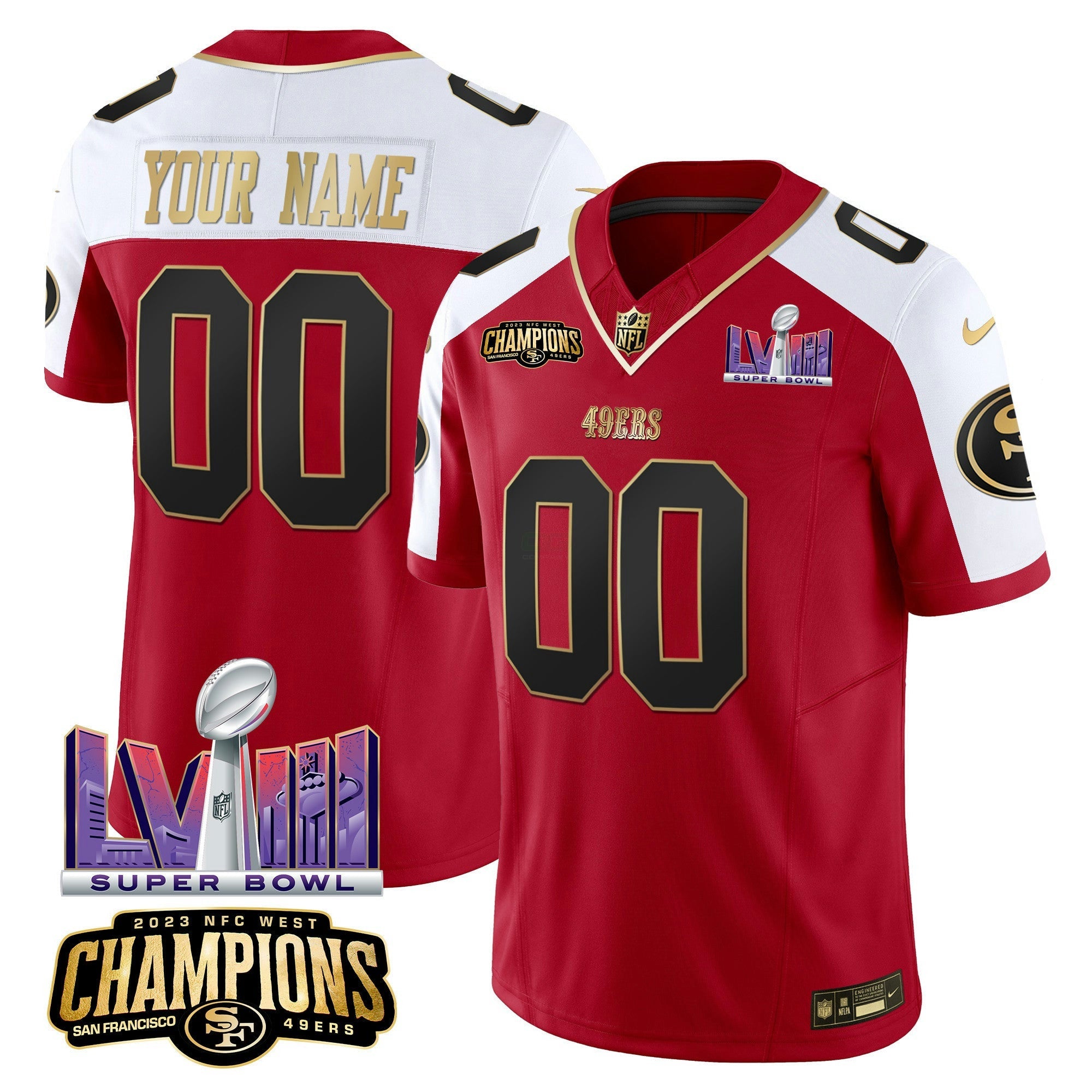 Camisa NFL NFC West Champions & Super Bowl LVIII Patch Vapor Jersey