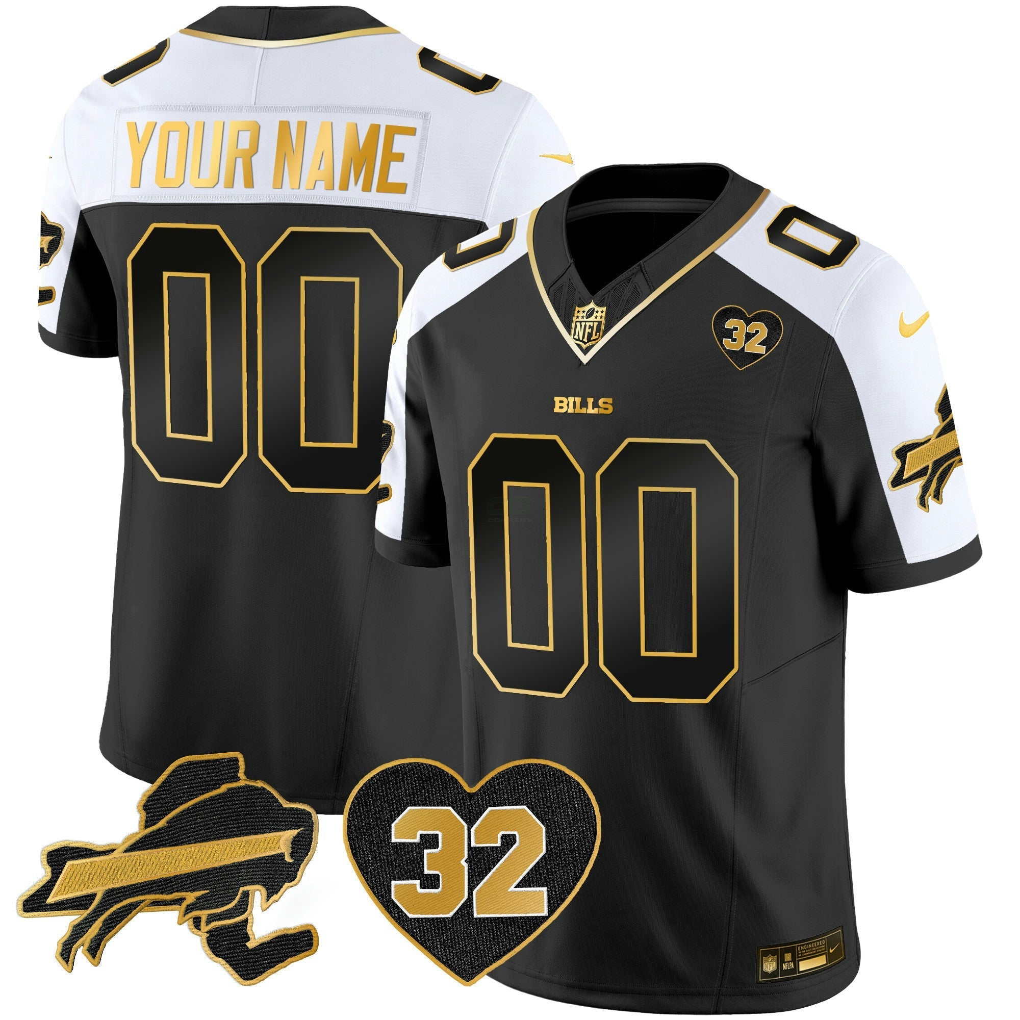Camisa NFL O.J. Simpson Patch Dourada Vapor Limited Jersey