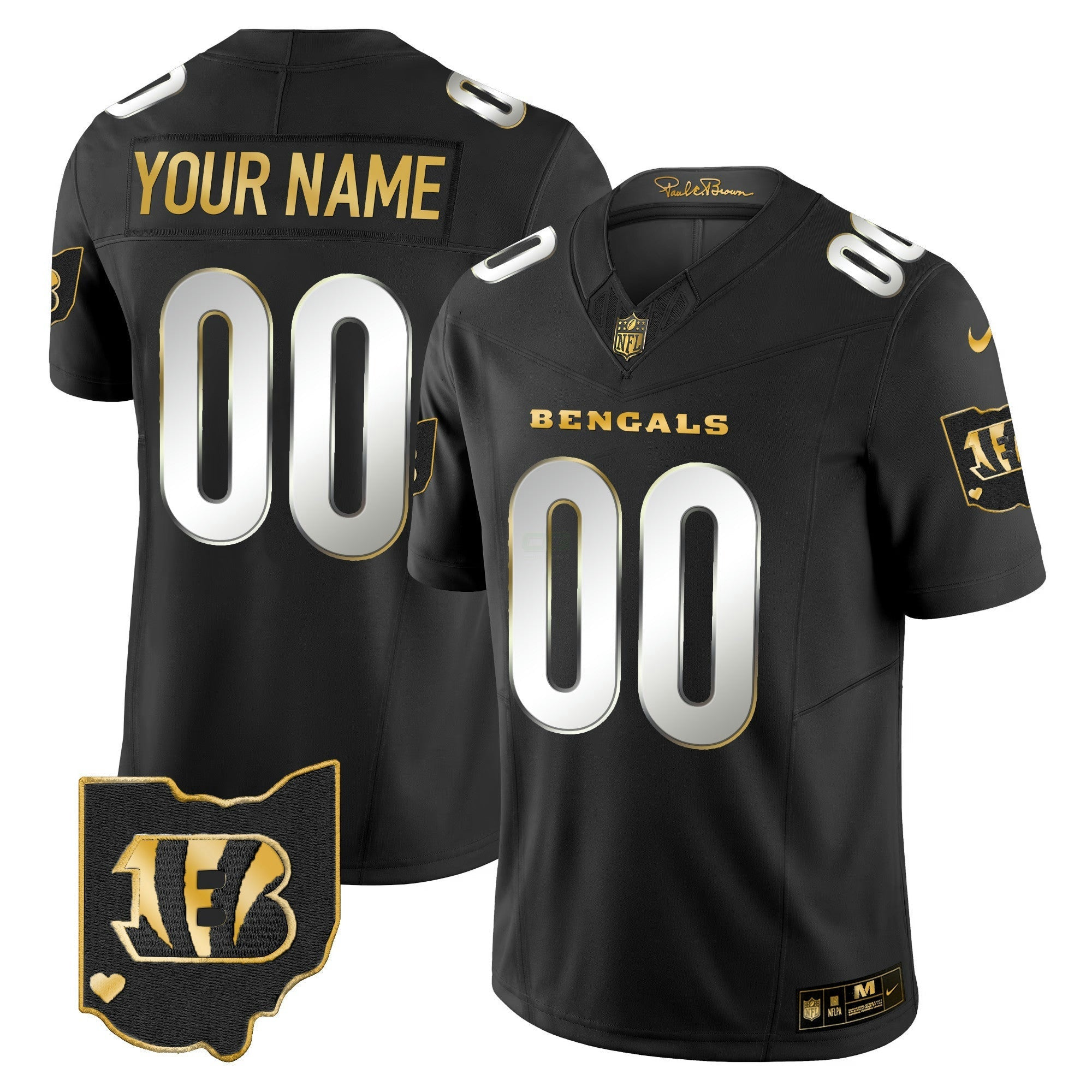 Camisa NFL Ohio Patch Vapor Limited Dourada Jersey