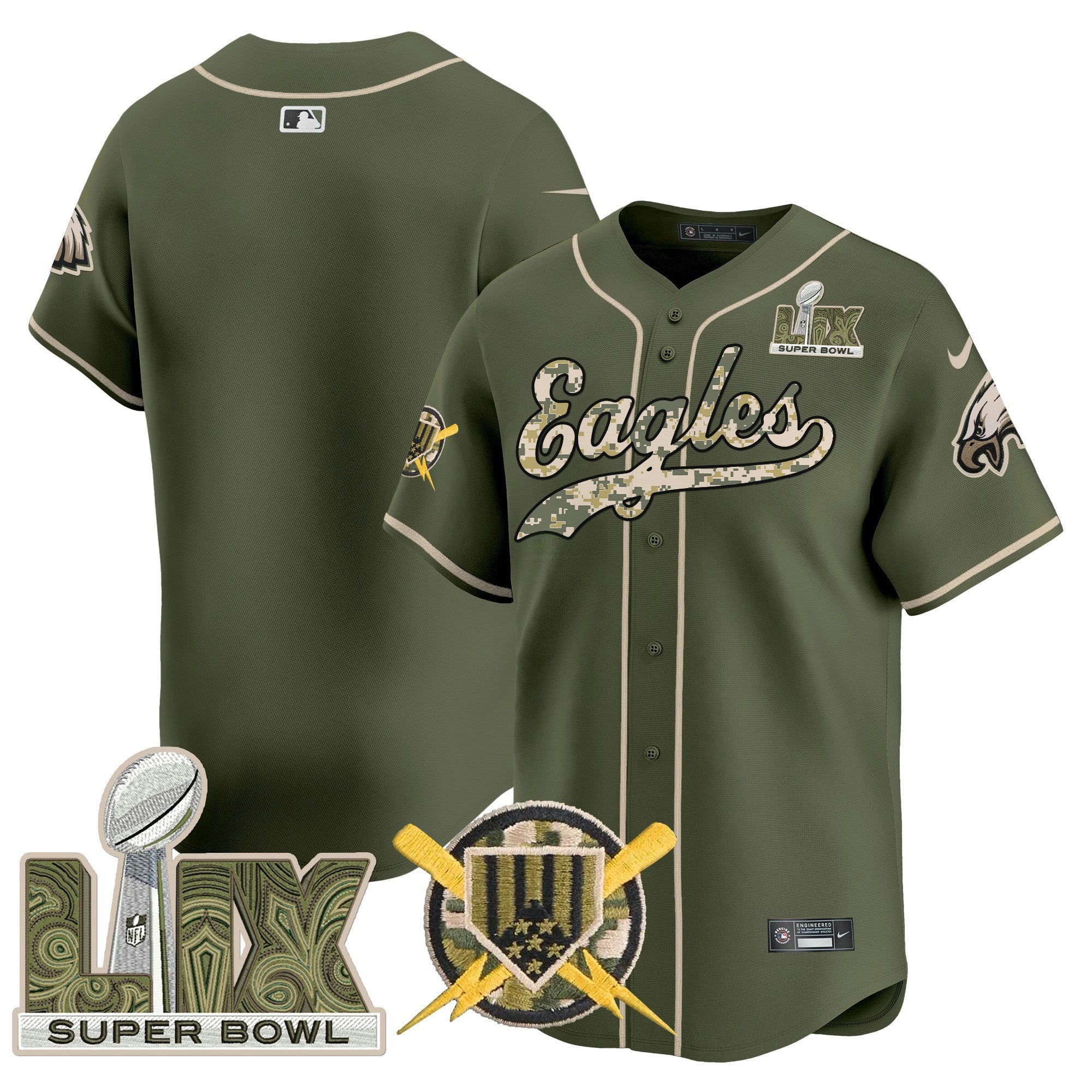 Camisa NFL Philadelphia Armed Forces Day Super Bowl LIX Vapor Jersey