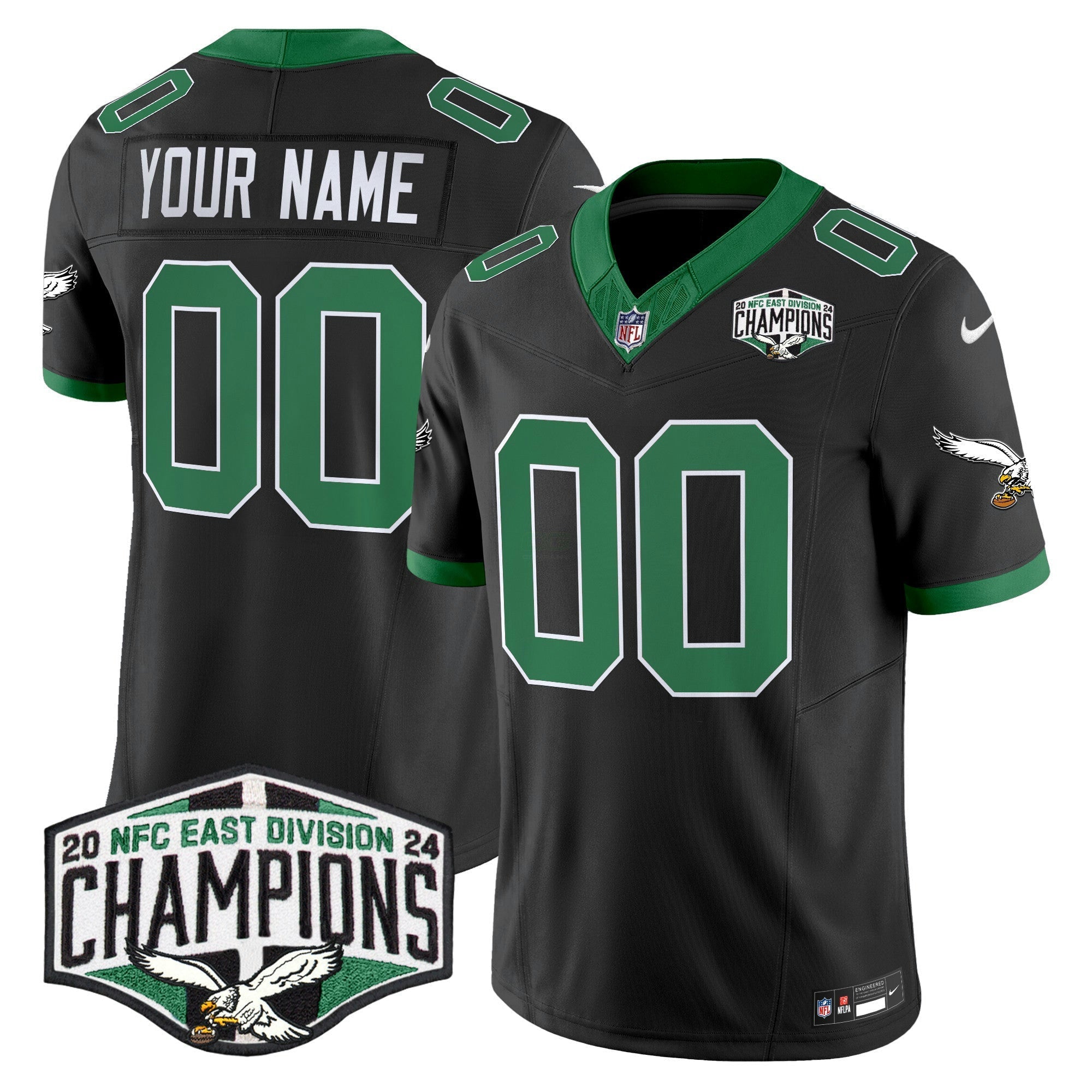 Camisa NFL Philadelphia Kelly Green 2024 NFC East Division Champions Vapor Limited Jersey