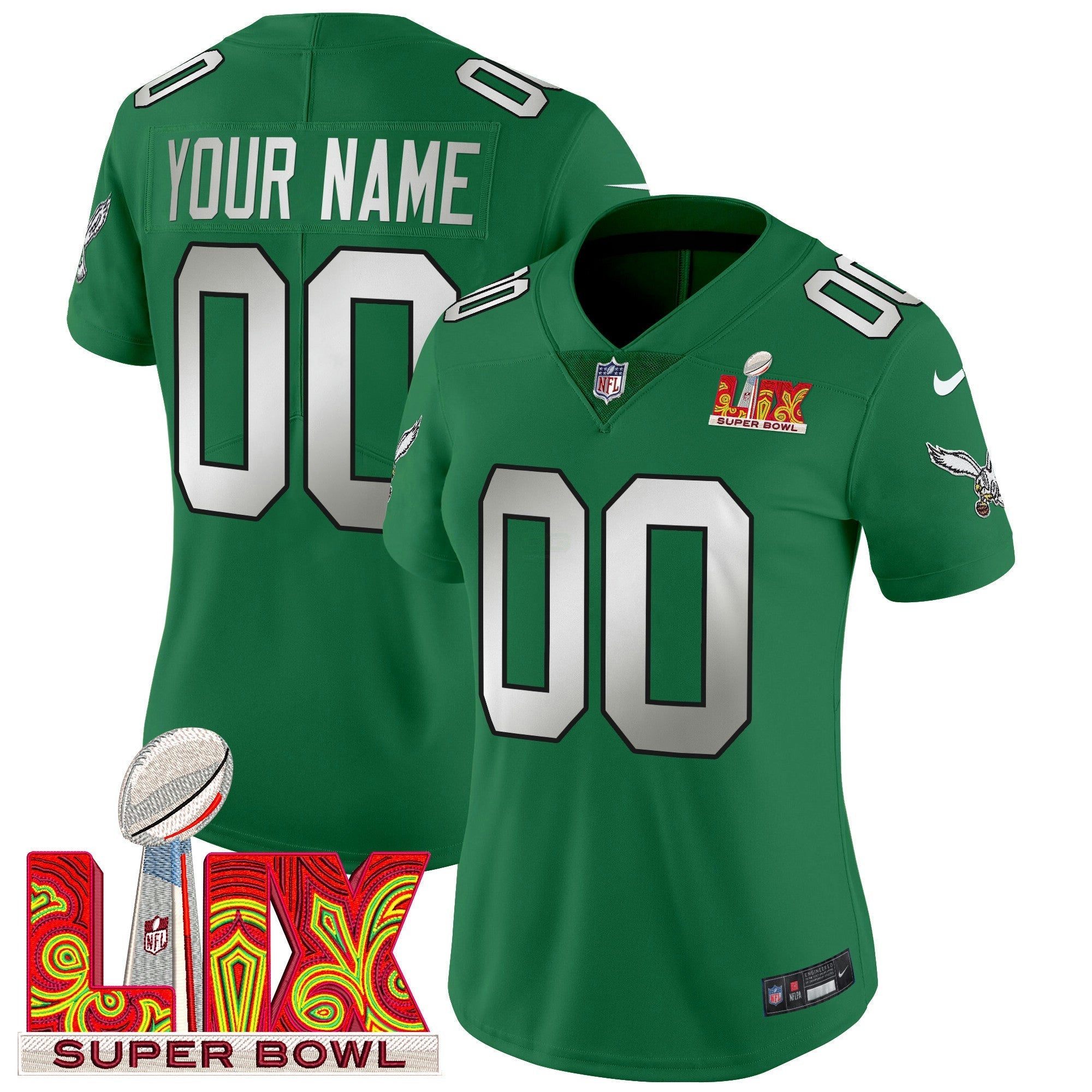 Camisa NFL Philadelphia Super Bowl LIX Patch Vapor Limited Jersey